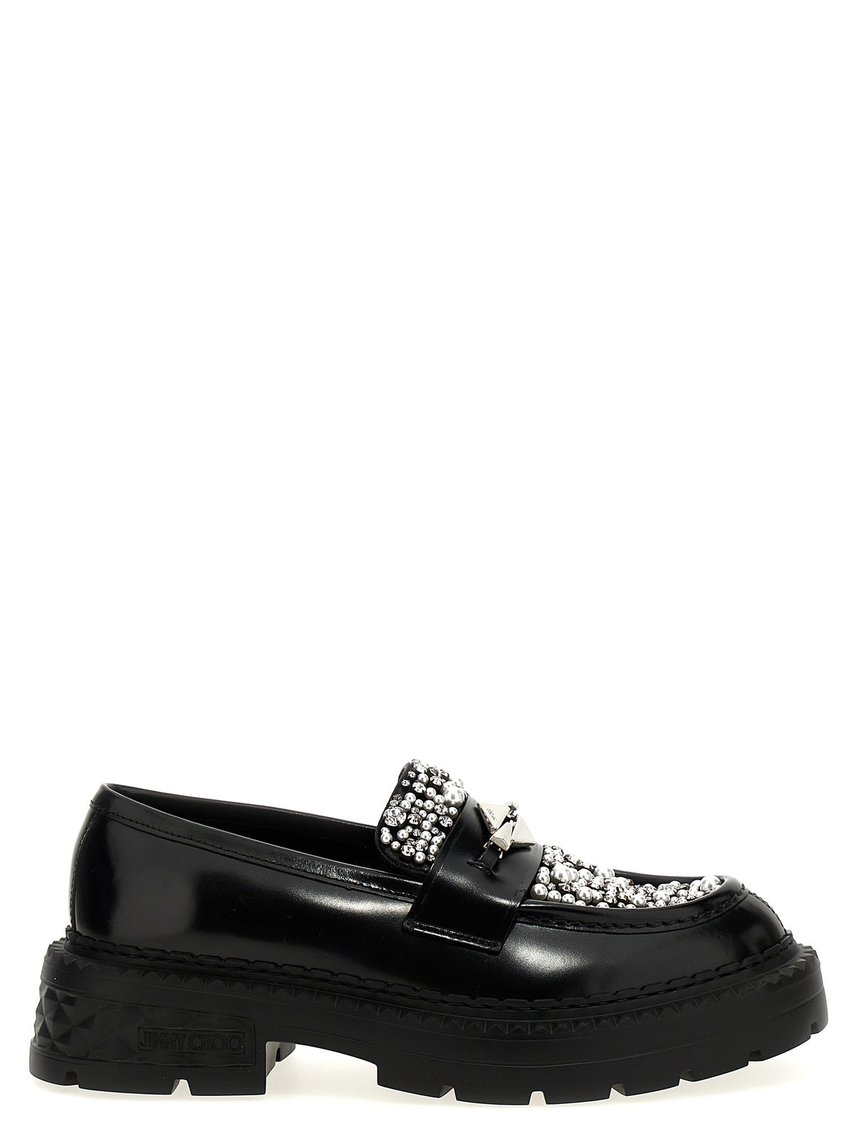 Mocassins à enfiler Jimmy Choo en cuir de veau noir