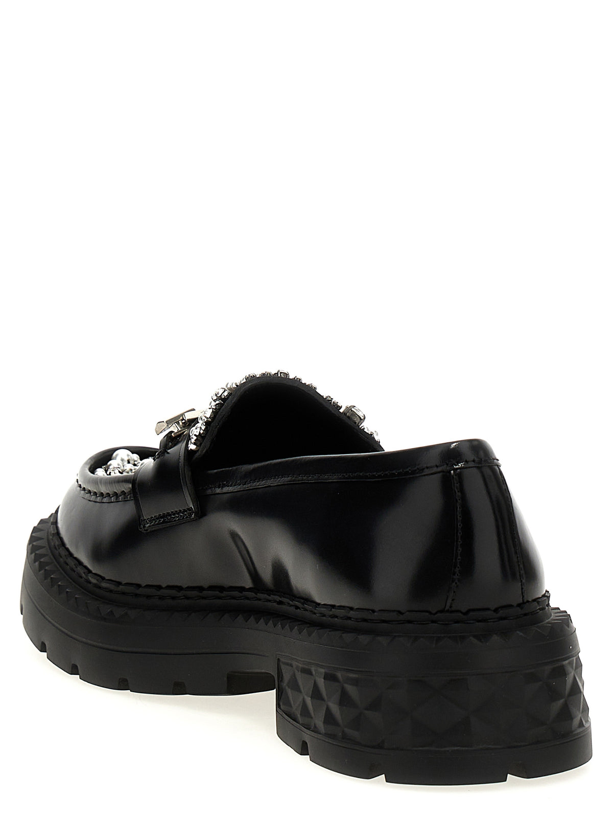Mocassins à enfiler Jimmy Choo en cuir de veau noir