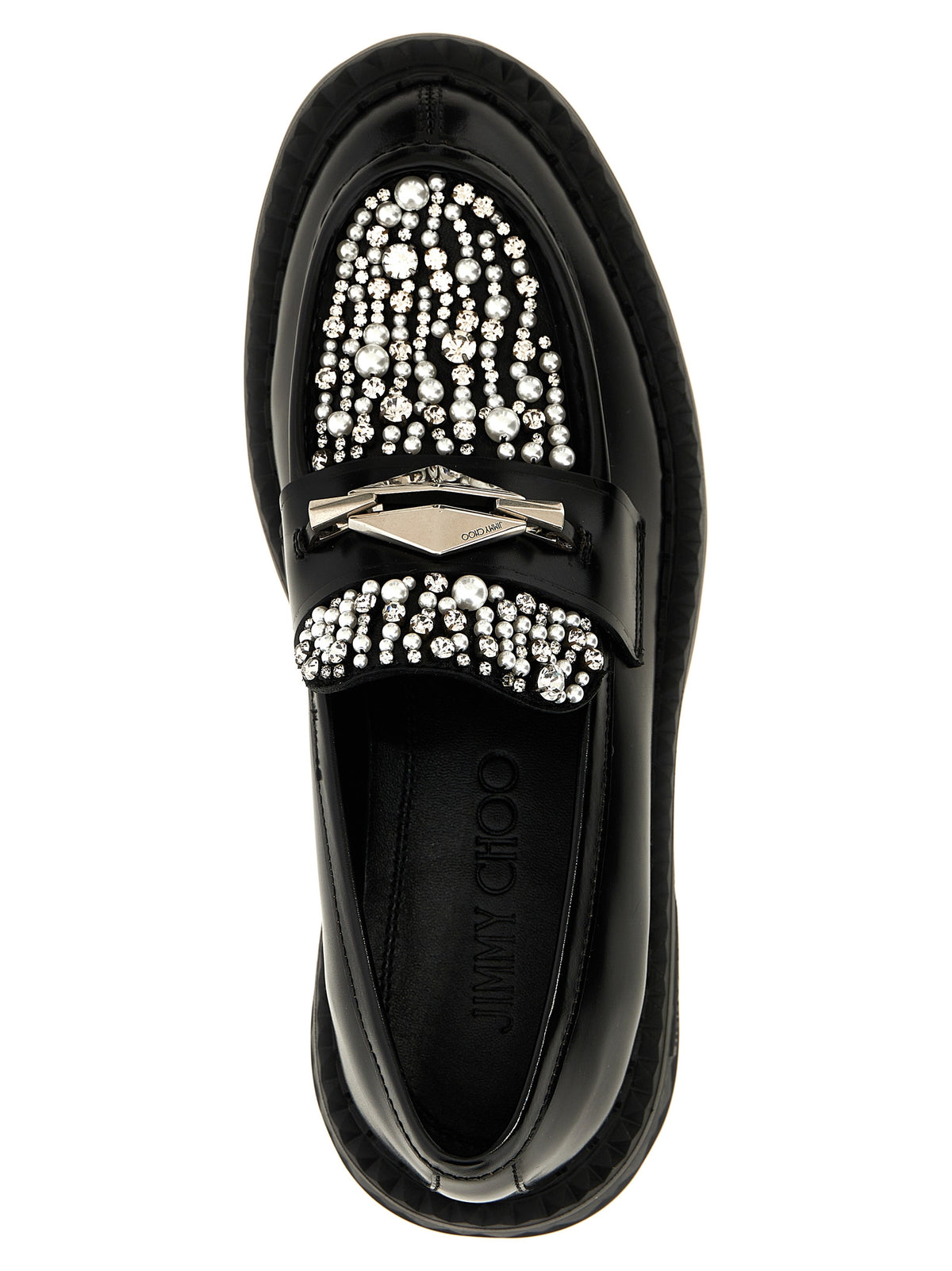 Mocassins à enfiler Jimmy Choo en cuir de veau noir
