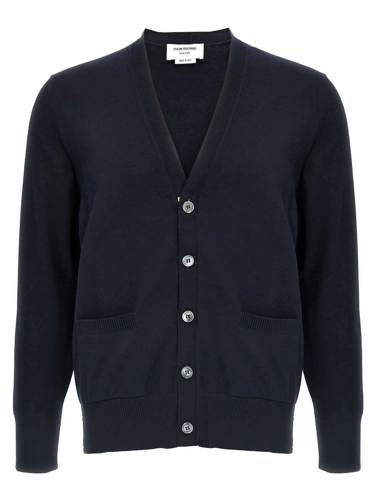 Cardigan en coton bleu Thom Browne
