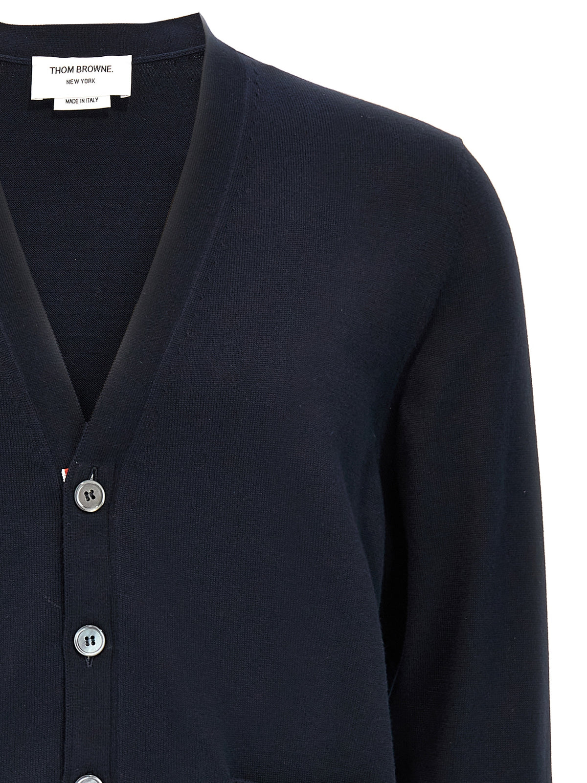 Cardigan en coton bleu Thom Browne