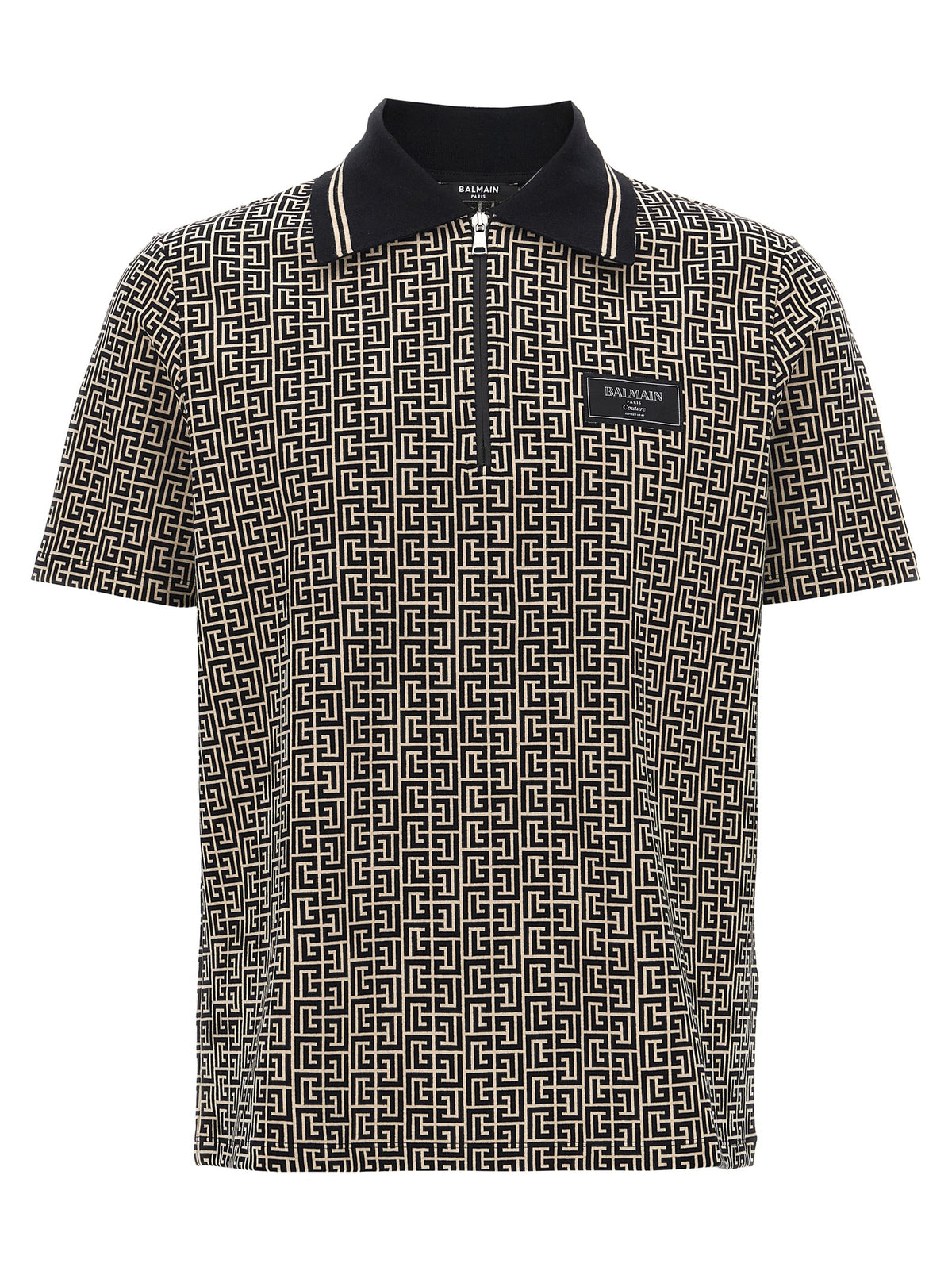 Polo Balmain in cotone bicolore