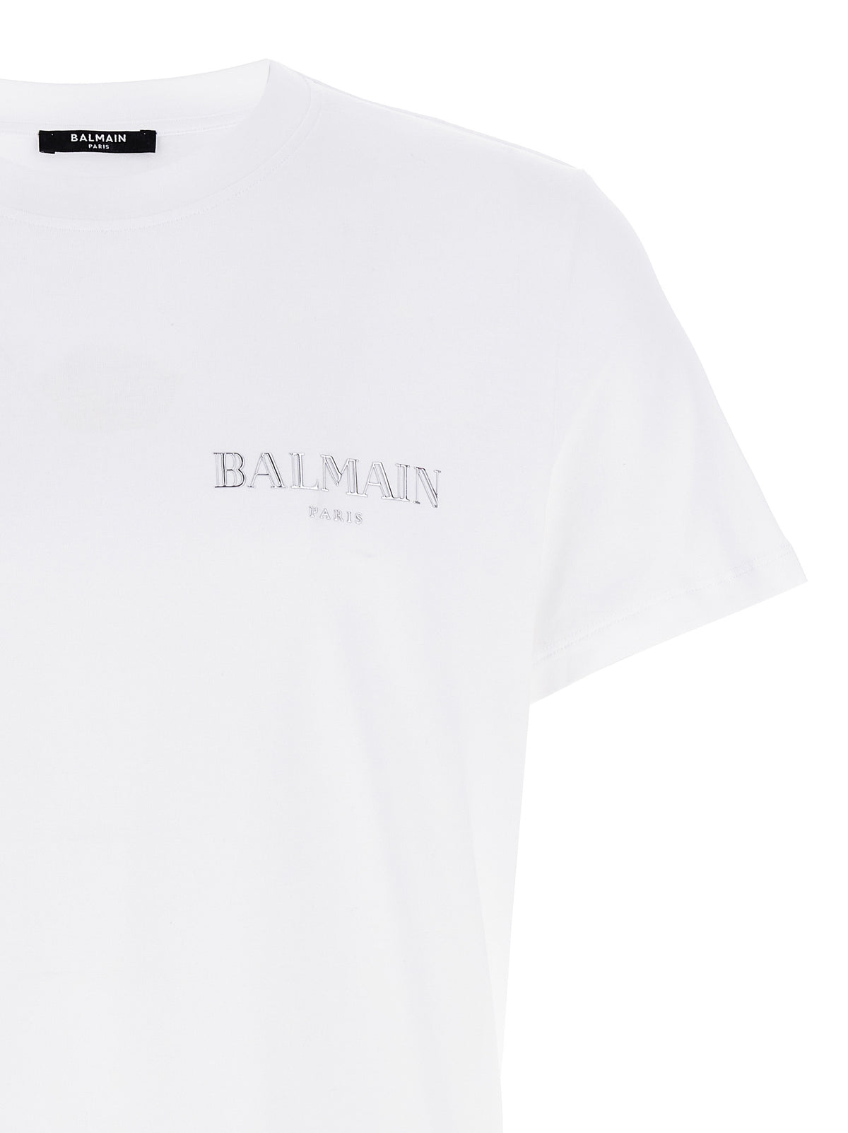 T-shirt Balmain bianca in cotone biologico