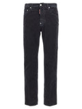 Pantaloni casual in cotone blu Dsquared²