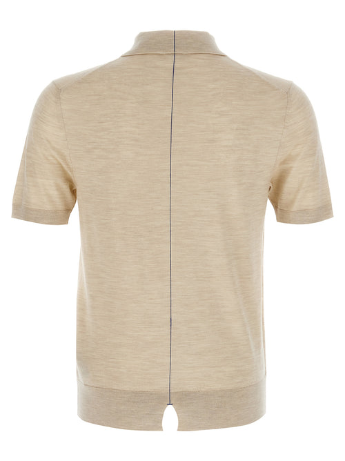 Burberry beige pikétröja i ull