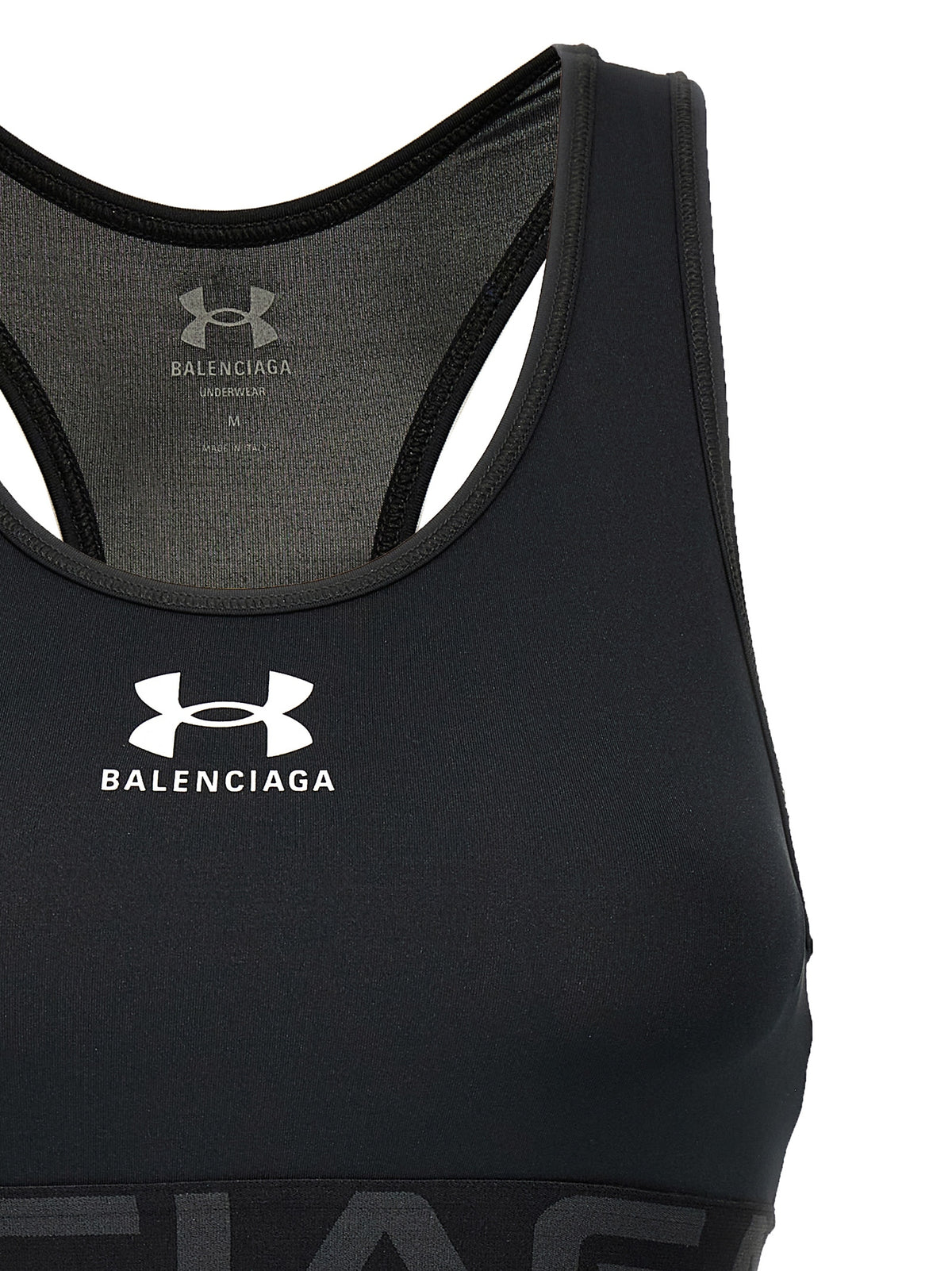 Reggiseno sportivo Balenciaga nero in poliestere
