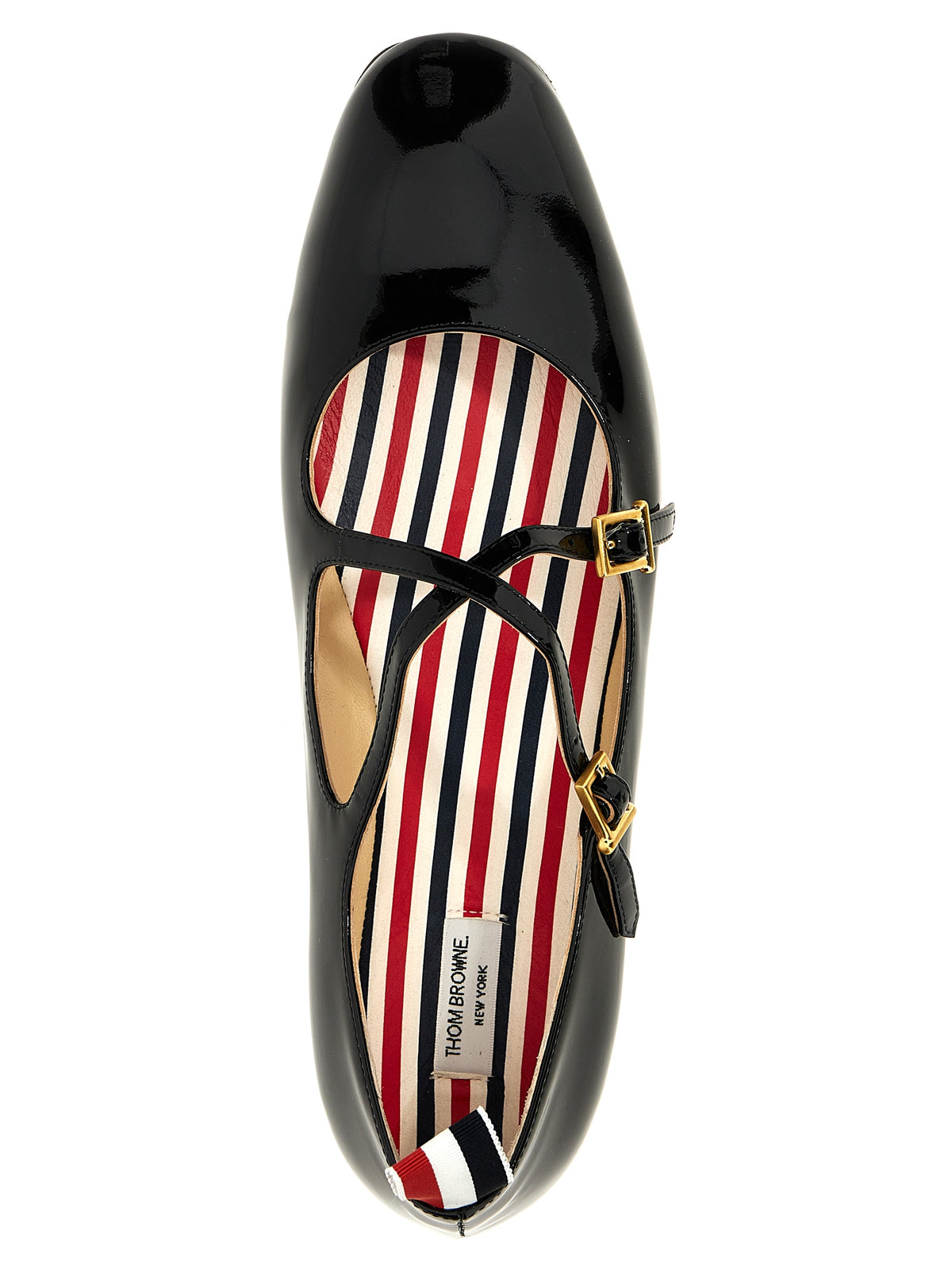 Ballerine Thom Browne in pelle di agnello nera