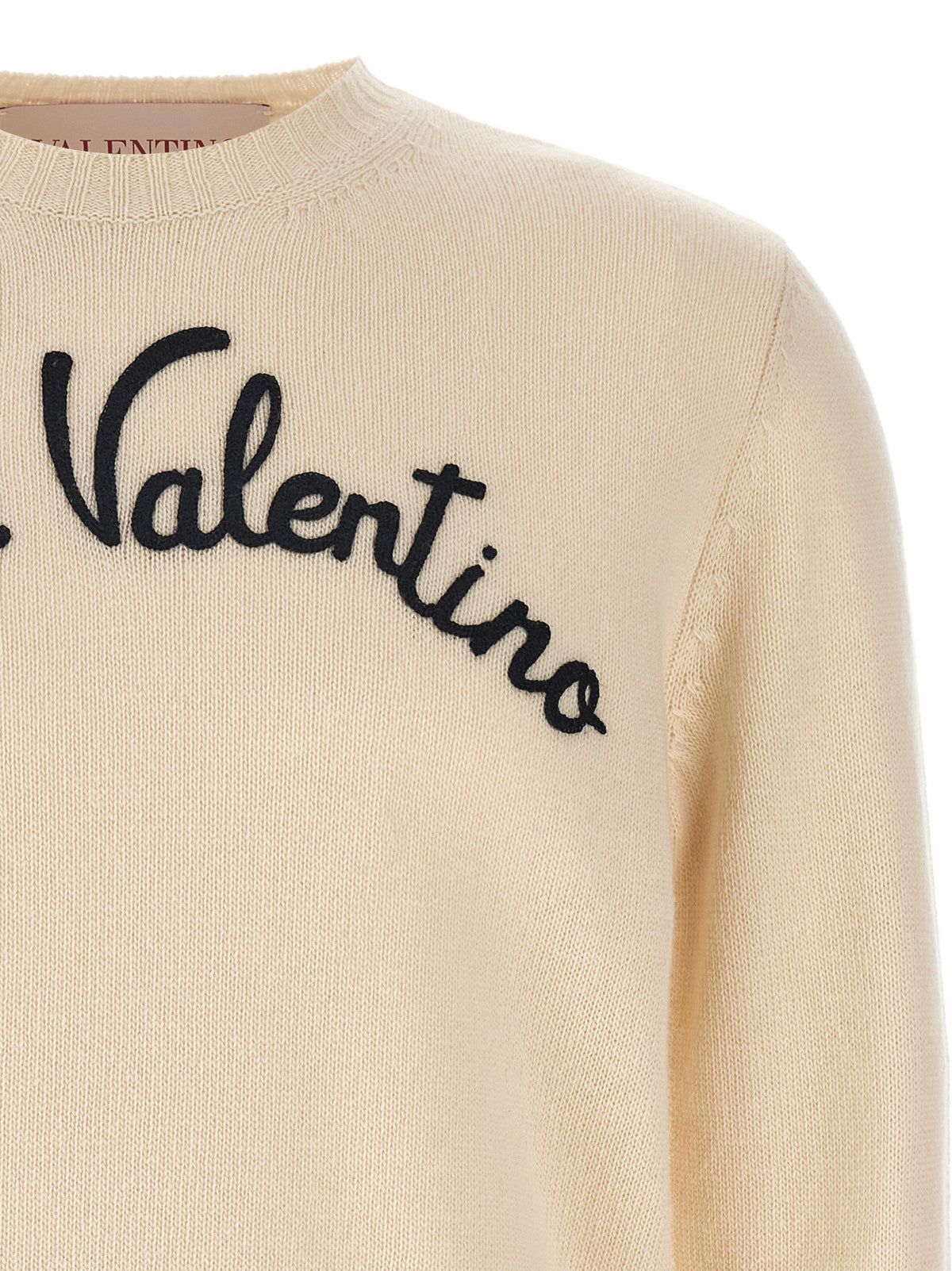 Cardigan beige in lana vergine Valentino Garavani