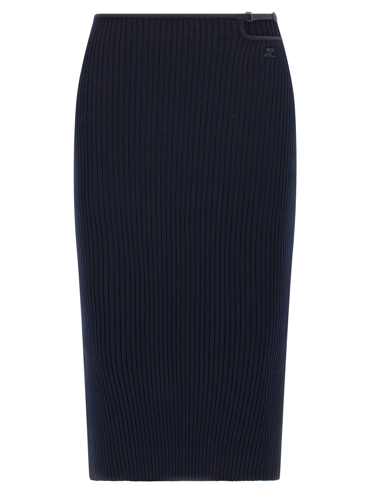 Jupe midi Courrèges bleue en viscose