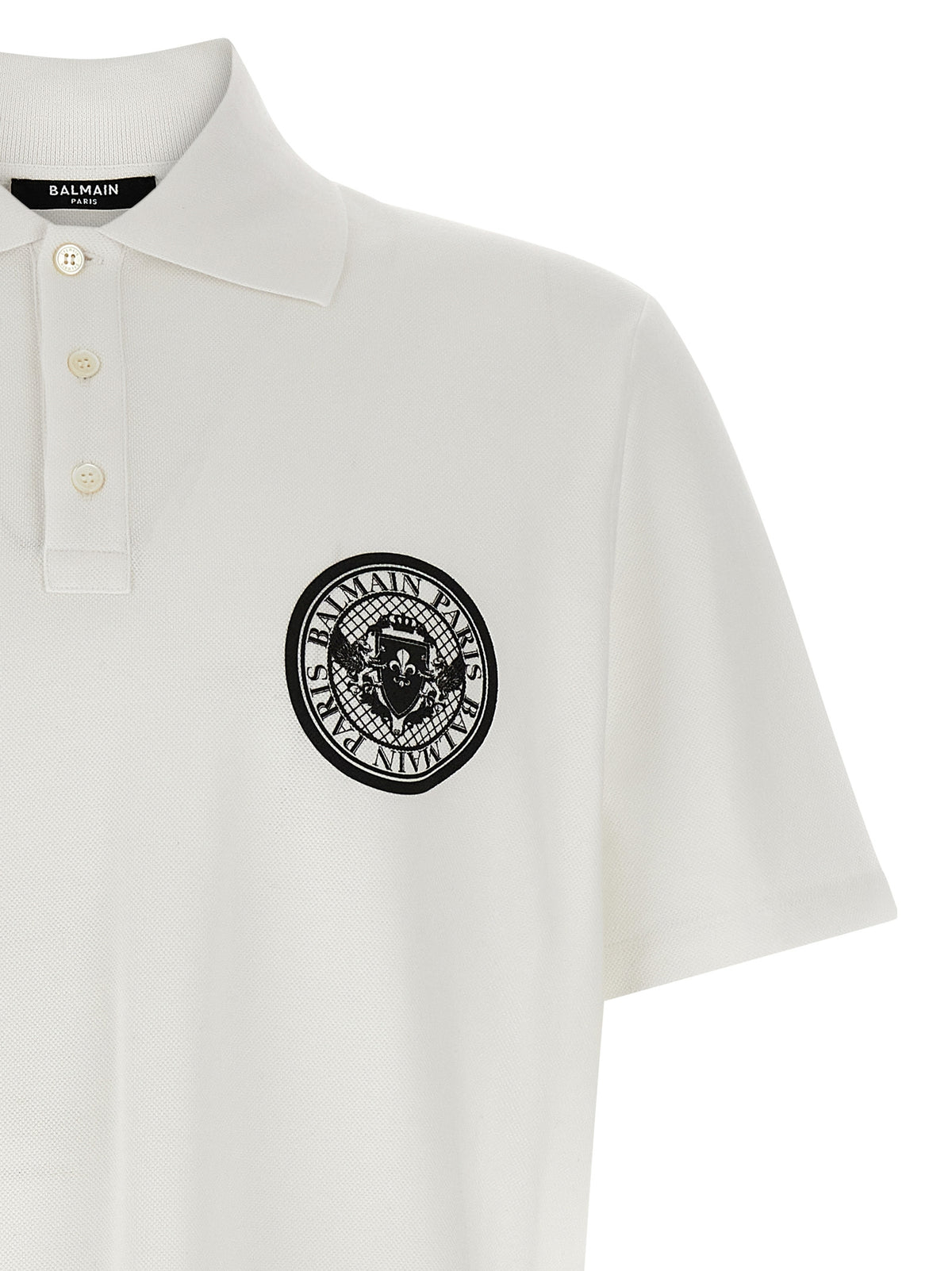 Polo Balmain en coton bicolore