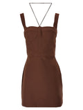 Robe courte Nensi Dojaka en polyamide marron