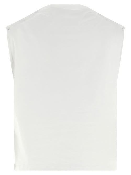 T-shirt Armarium bianca in cotone senza maniche