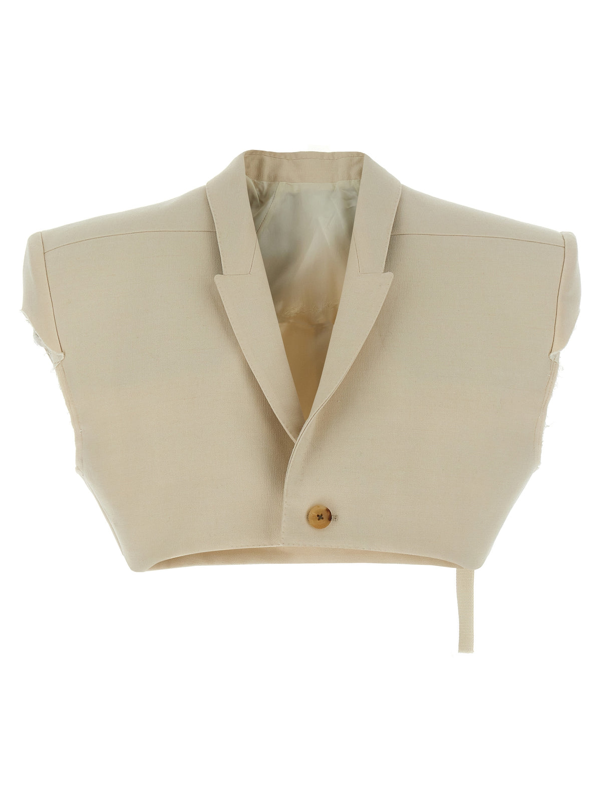 Giacca smanicata Rick Owens in cotone beige