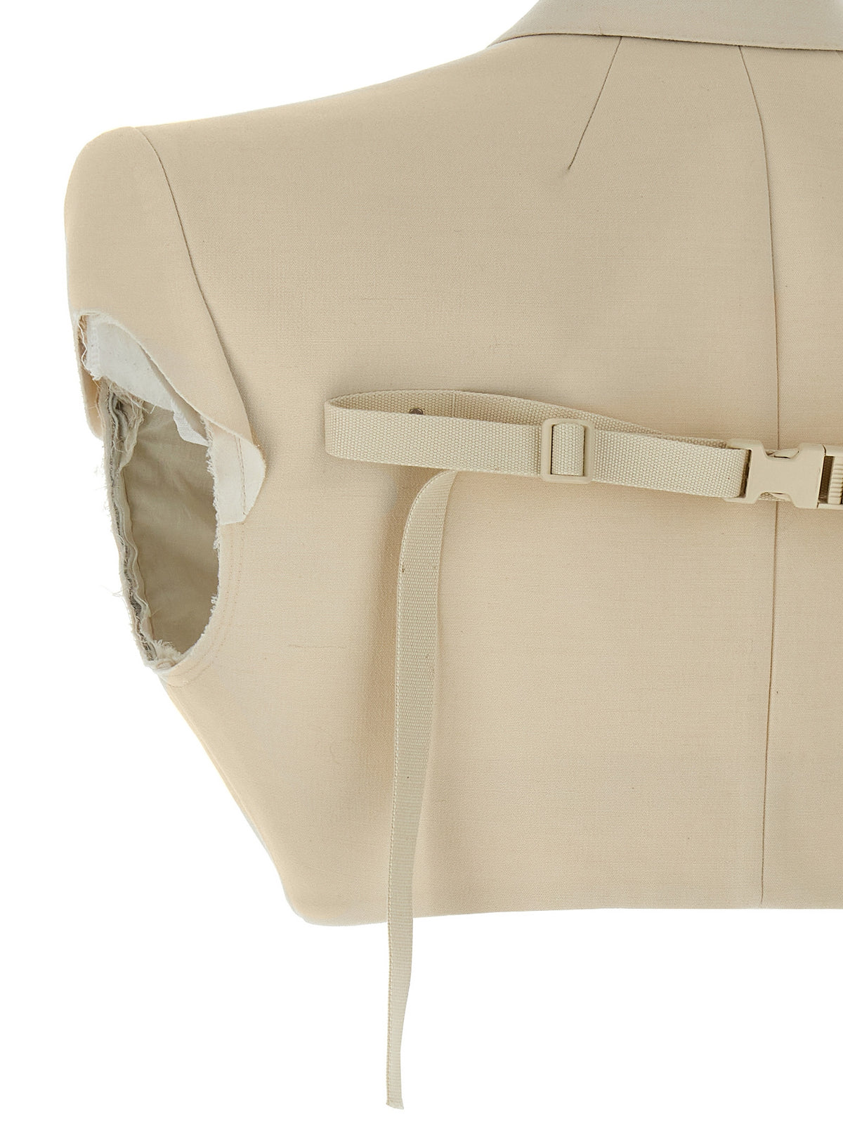 Giacca smanicata Rick Owens in cotone beige