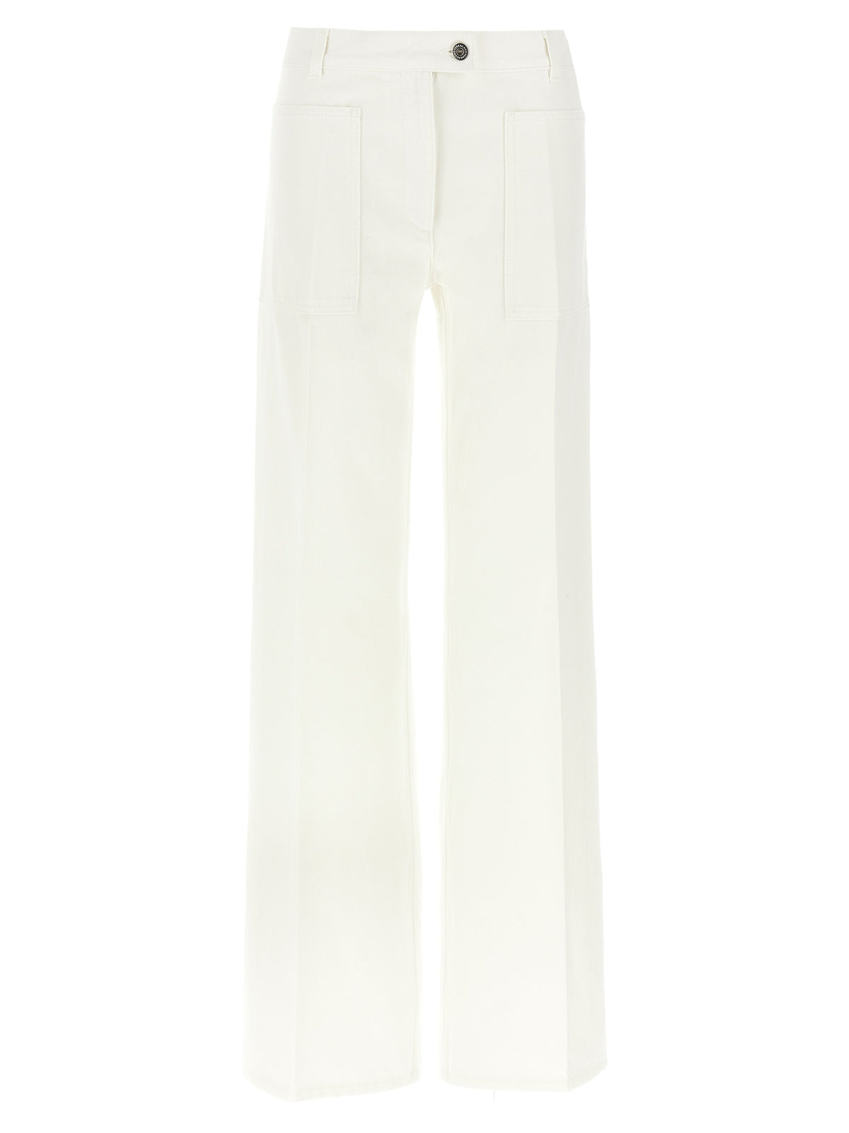 Jeans Ferragamo bianchi in cotone a gamba dritta