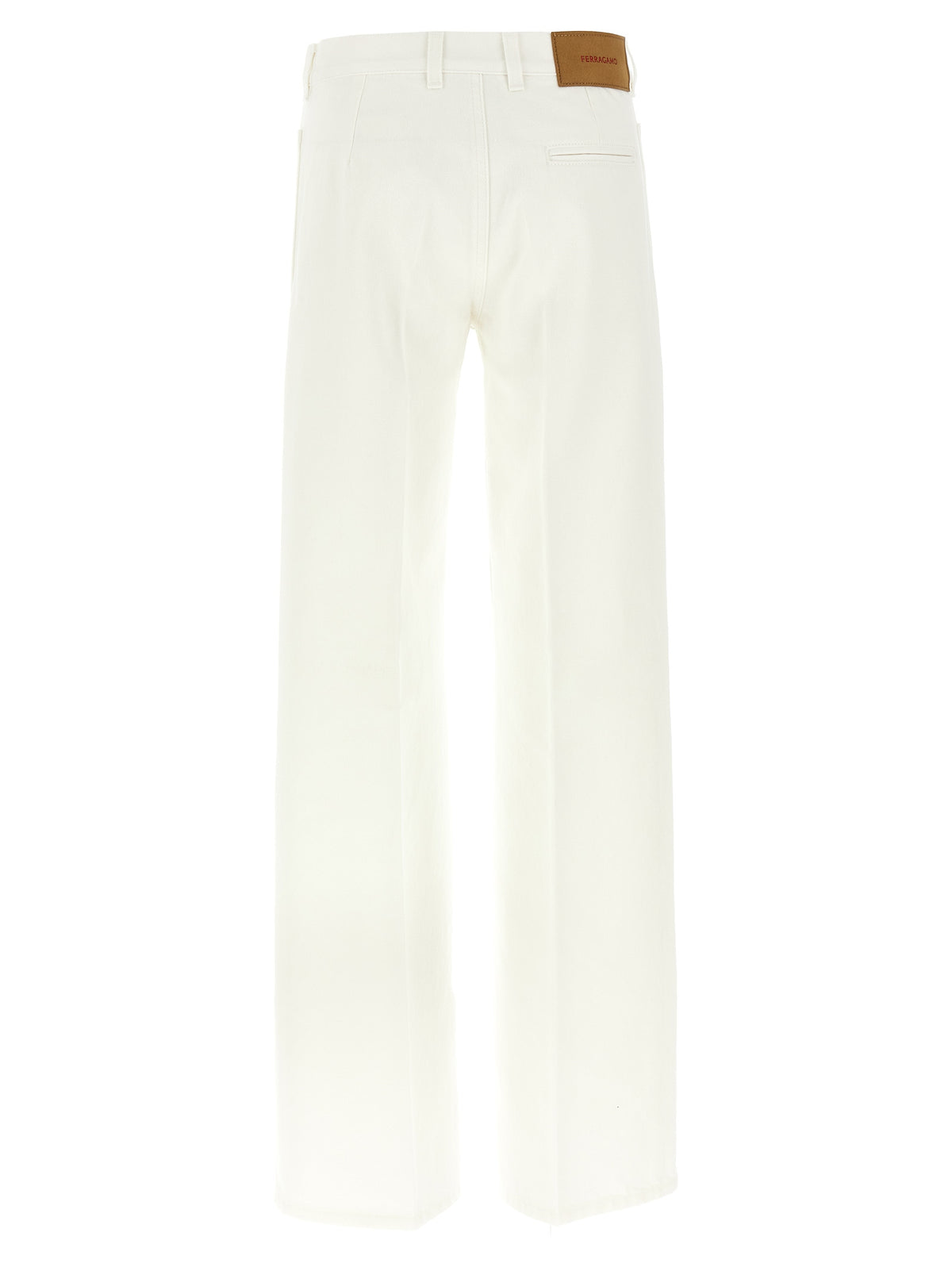 Jeans Ferragamo bianchi in cotone a gamba dritta
