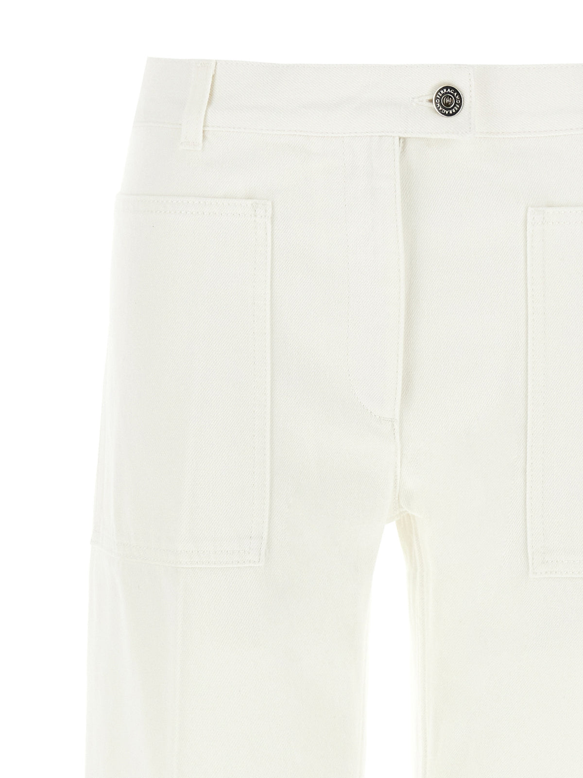 Jeans Ferragamo bianchi in cotone a gamba dritta