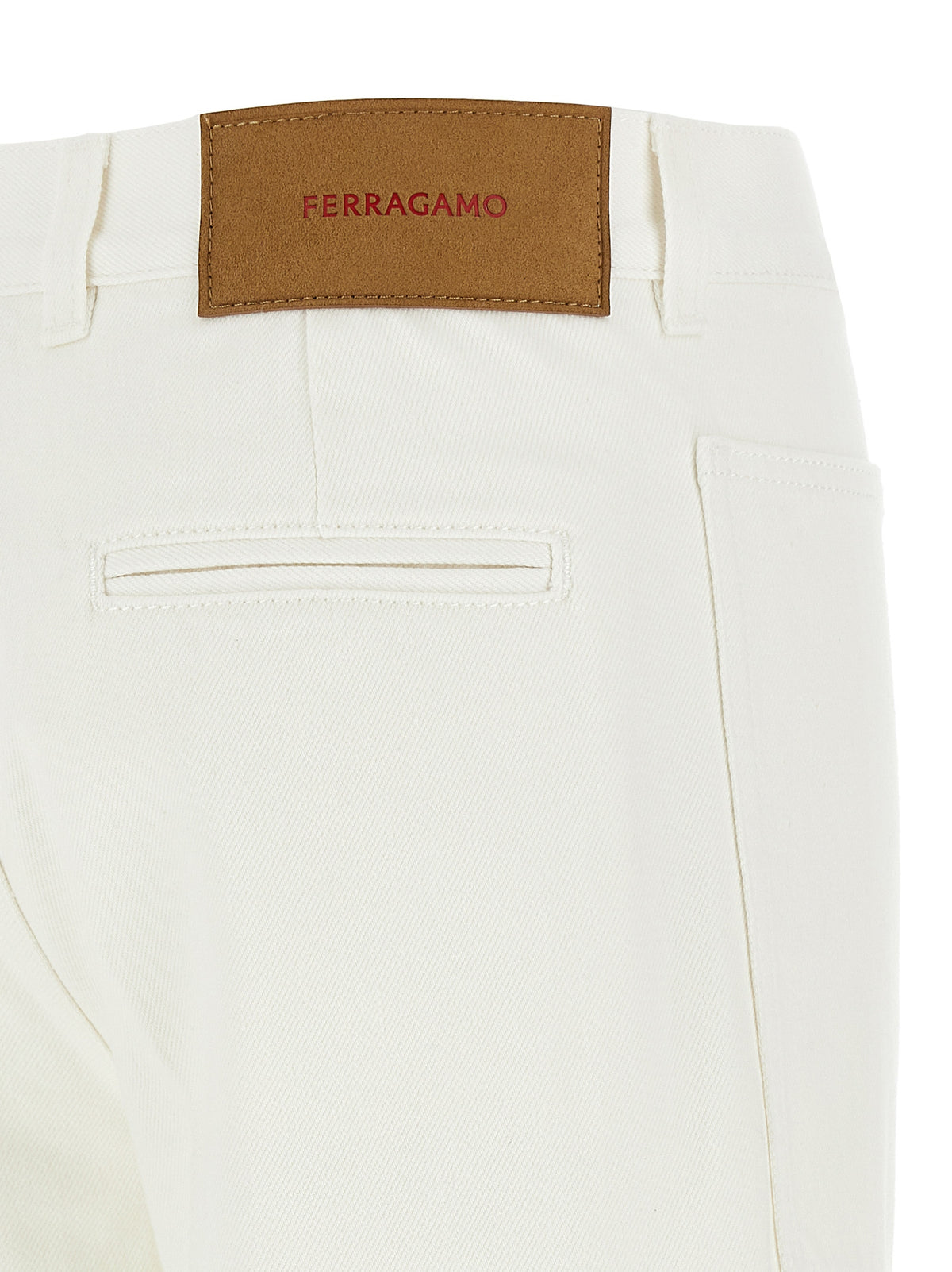 Jeans Ferragamo bianchi in cotone a gamba dritta
