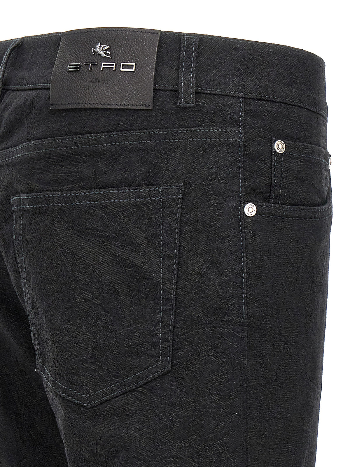 Etro Jeans in Denim di Cotone Nero