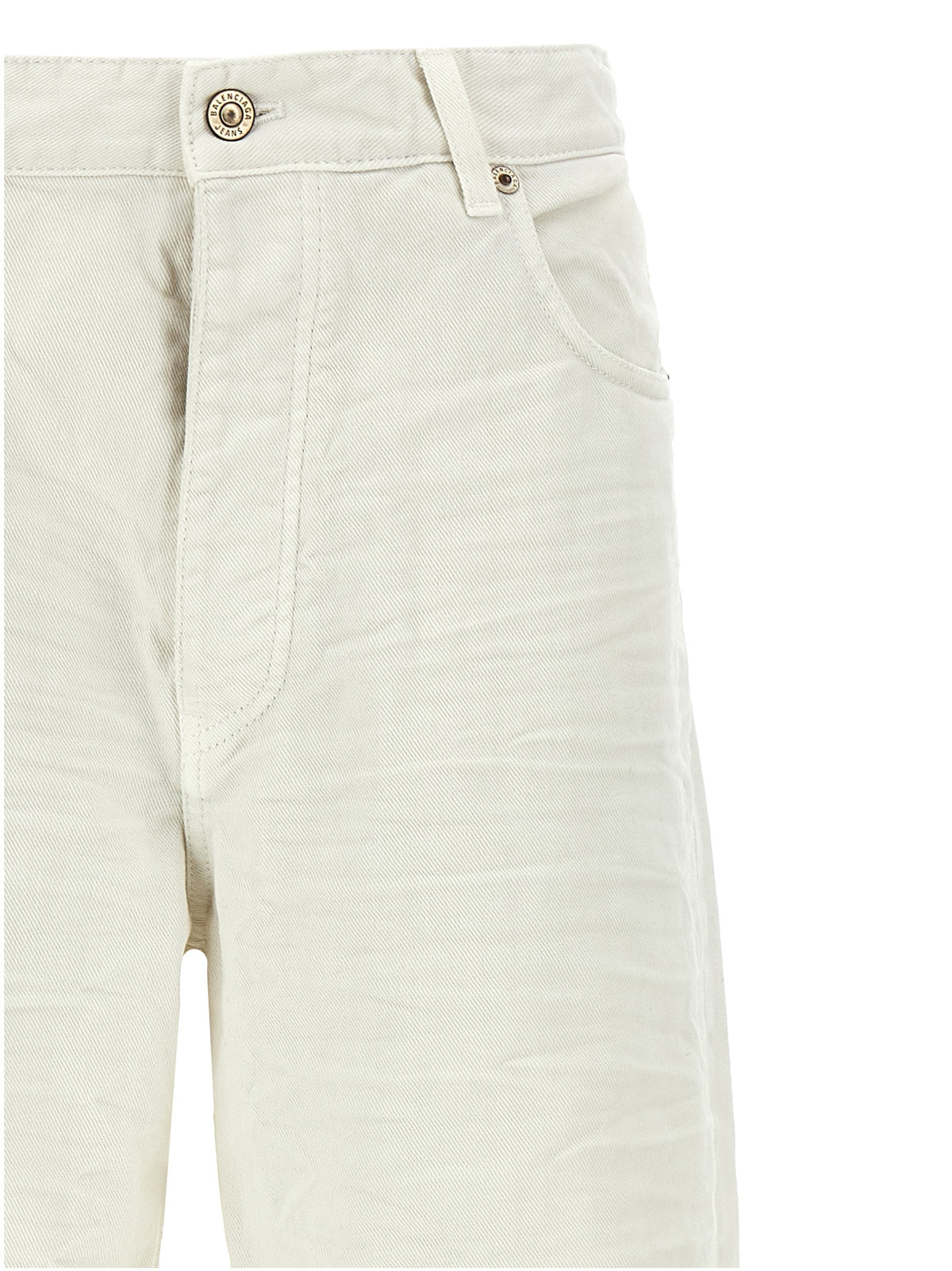 Balenciaga Jeans in Denim di Cotone Bianco