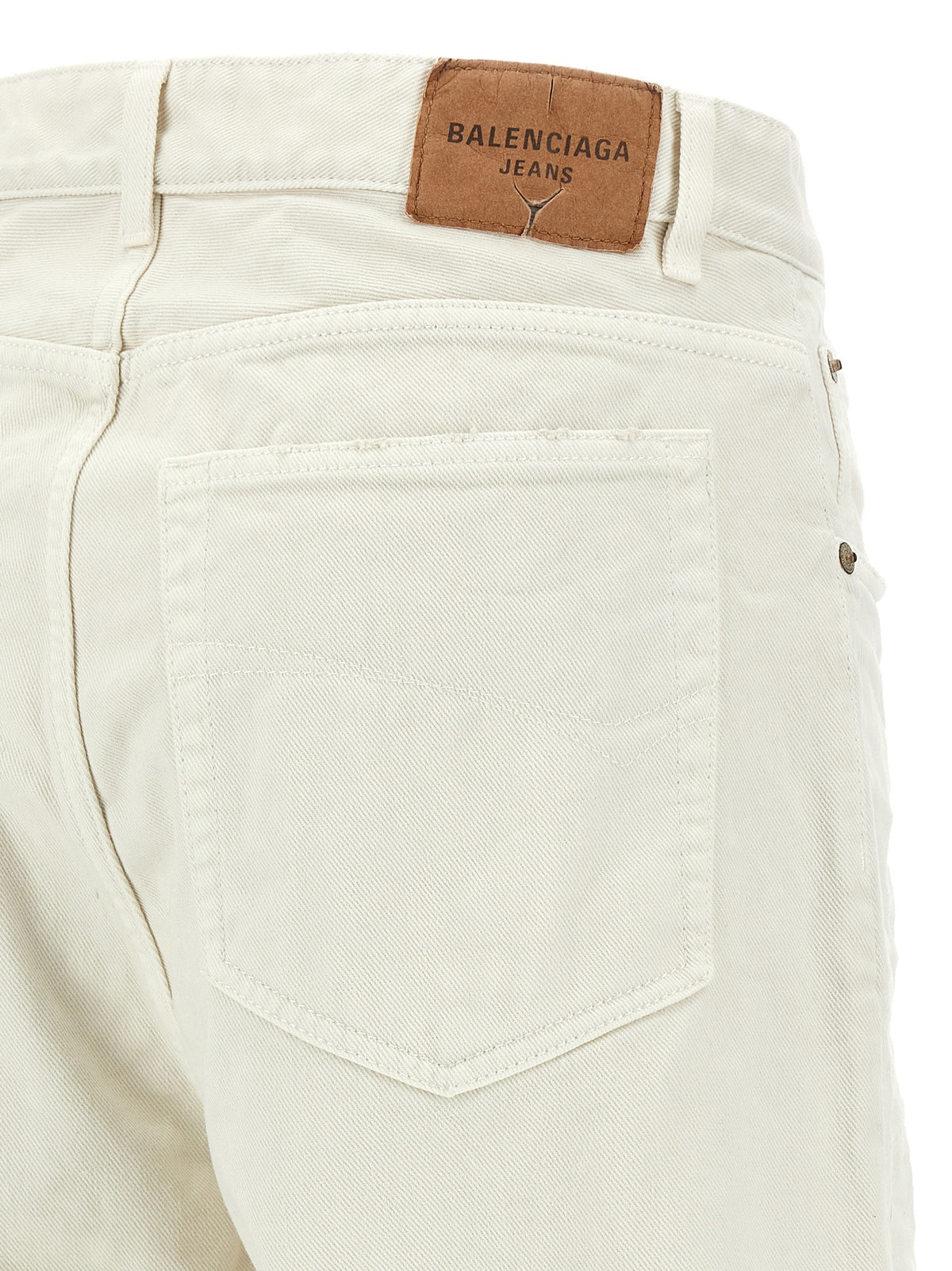 Balenciaga Jeans in Denim di Cotone Bianco