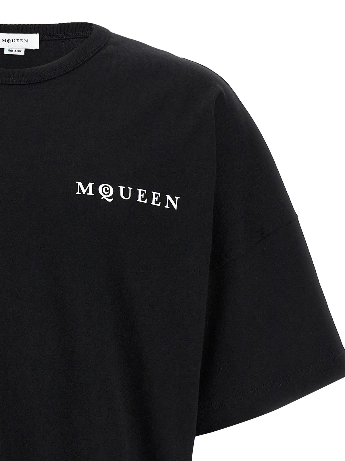 T-shirt bicolore in cotone Alexander McQueen