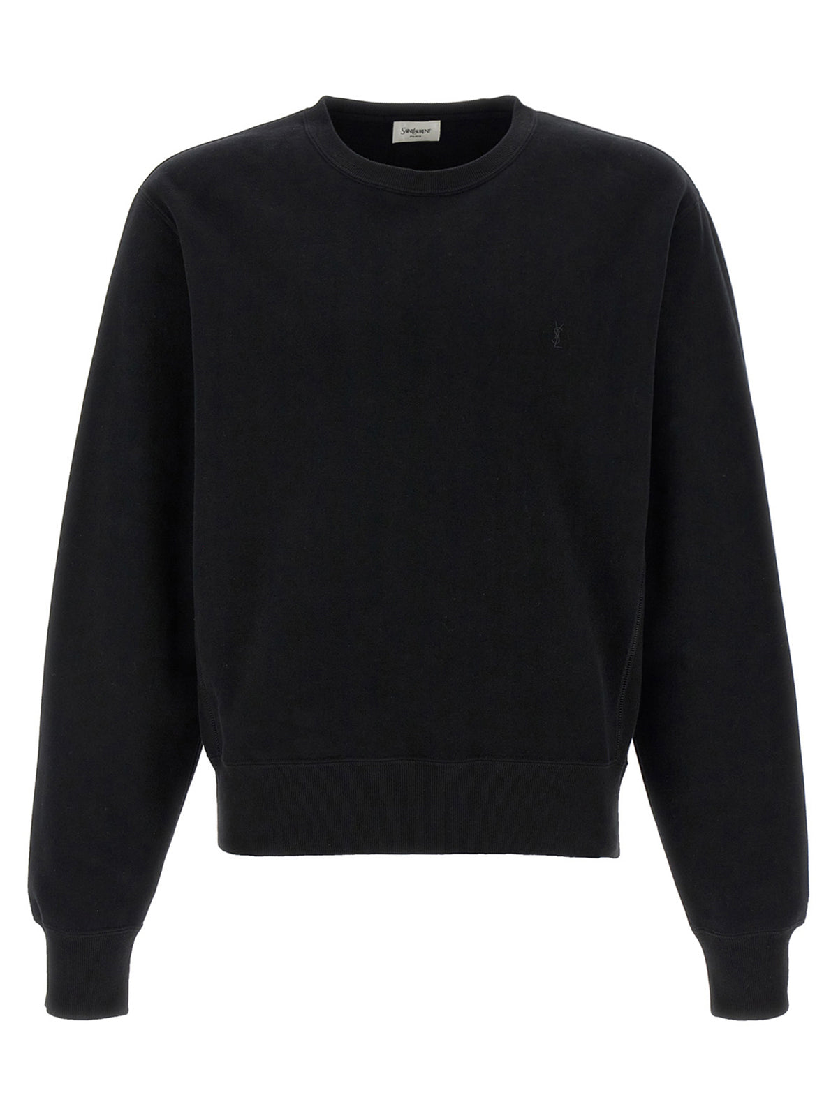 Felpa Saint Laurent nera in cotone