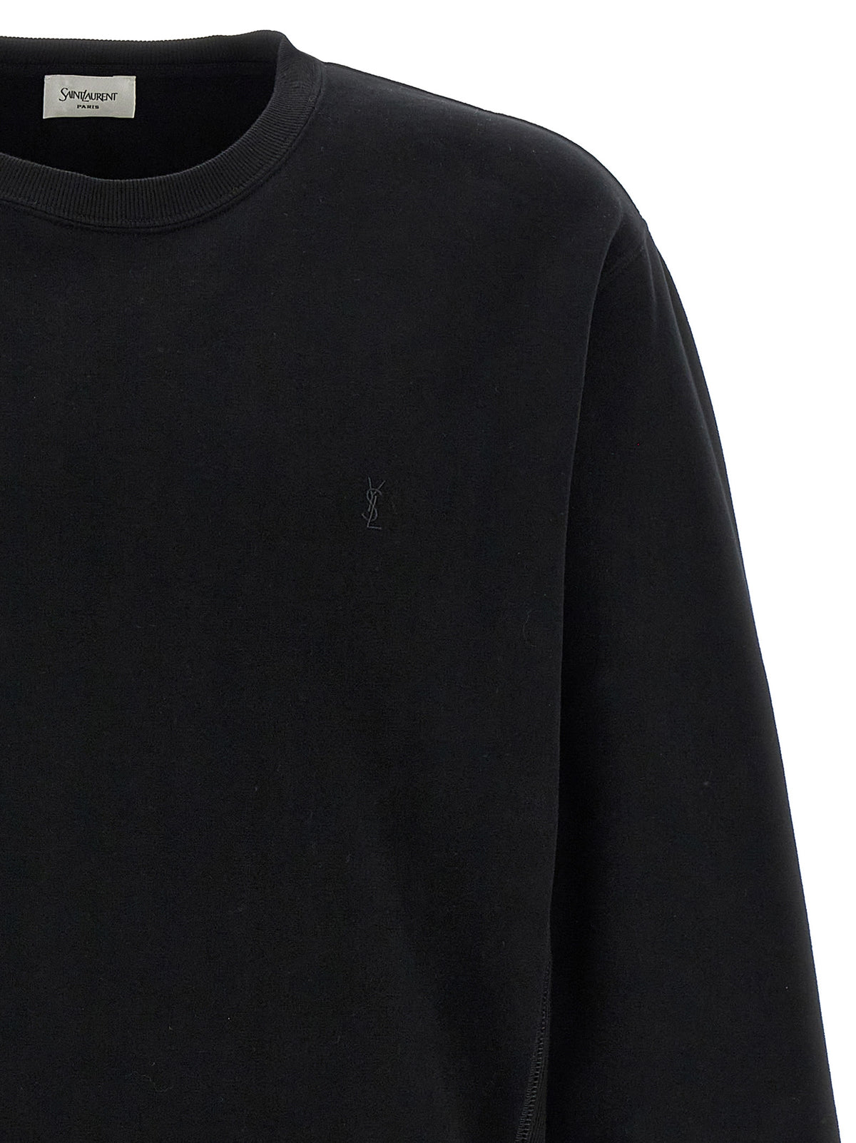 Felpa Saint Laurent nera in cotone