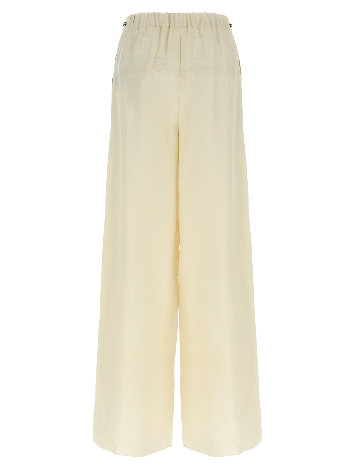 Pantaloni casual Max Mara bianchi in lino