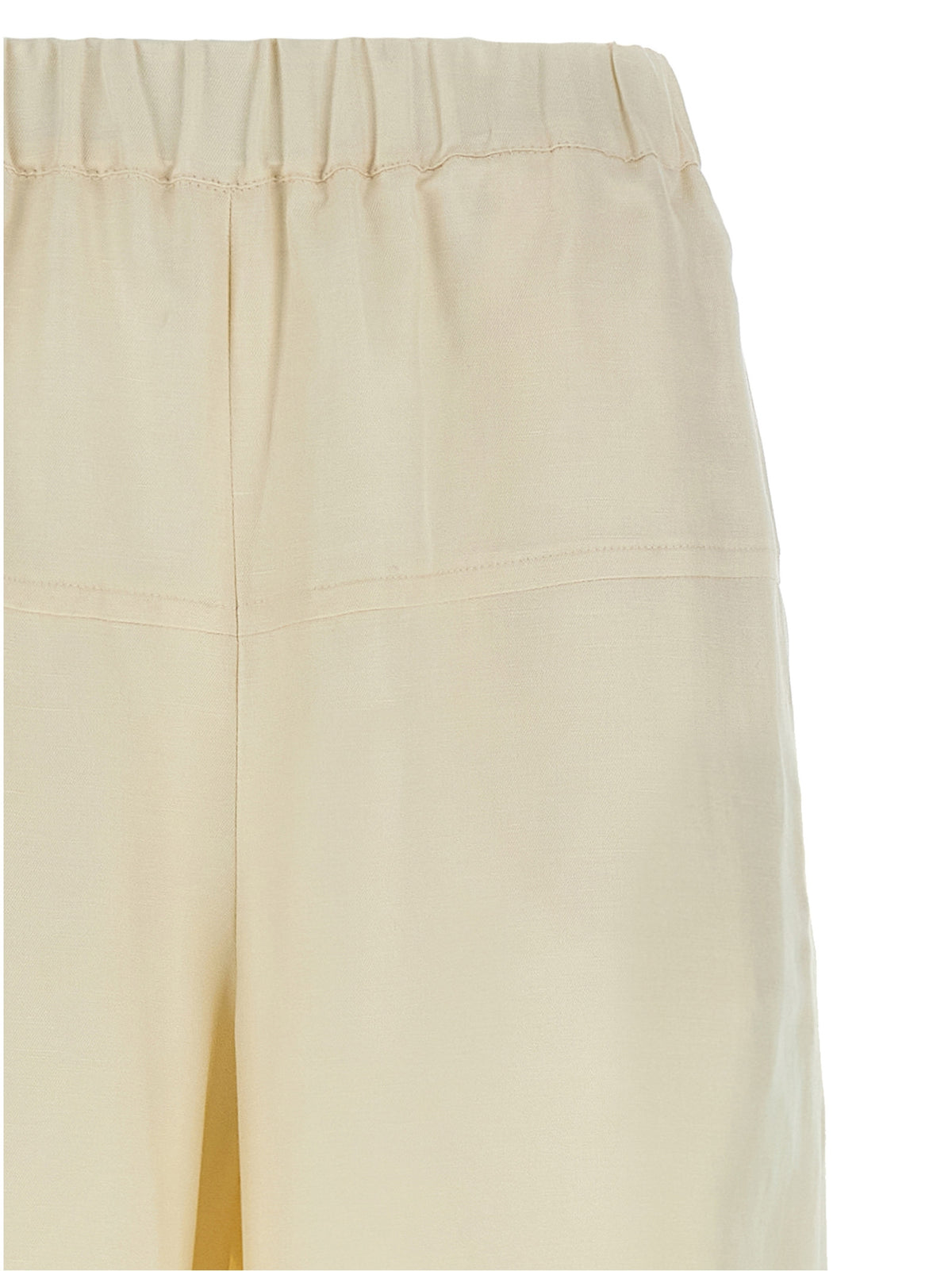 Pantaloni casual Max Mara bianchi in lino