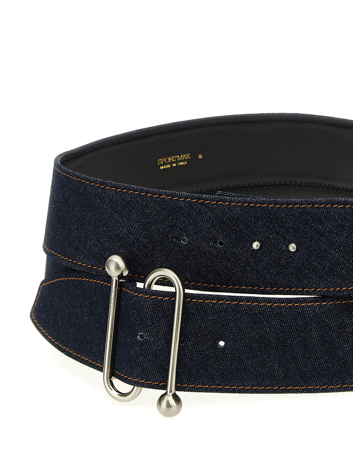 Ceinture Sportmax taille haute en coton bleu