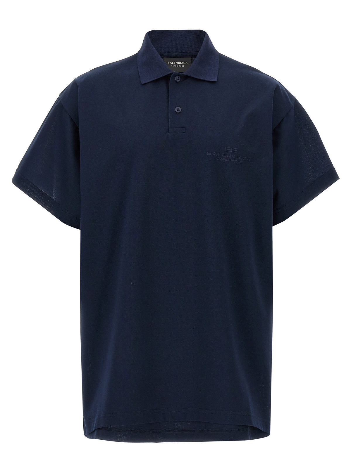 Polo Balenciaga en coton bleu