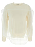 Cardigan bianco in lana Comme Des Garçons