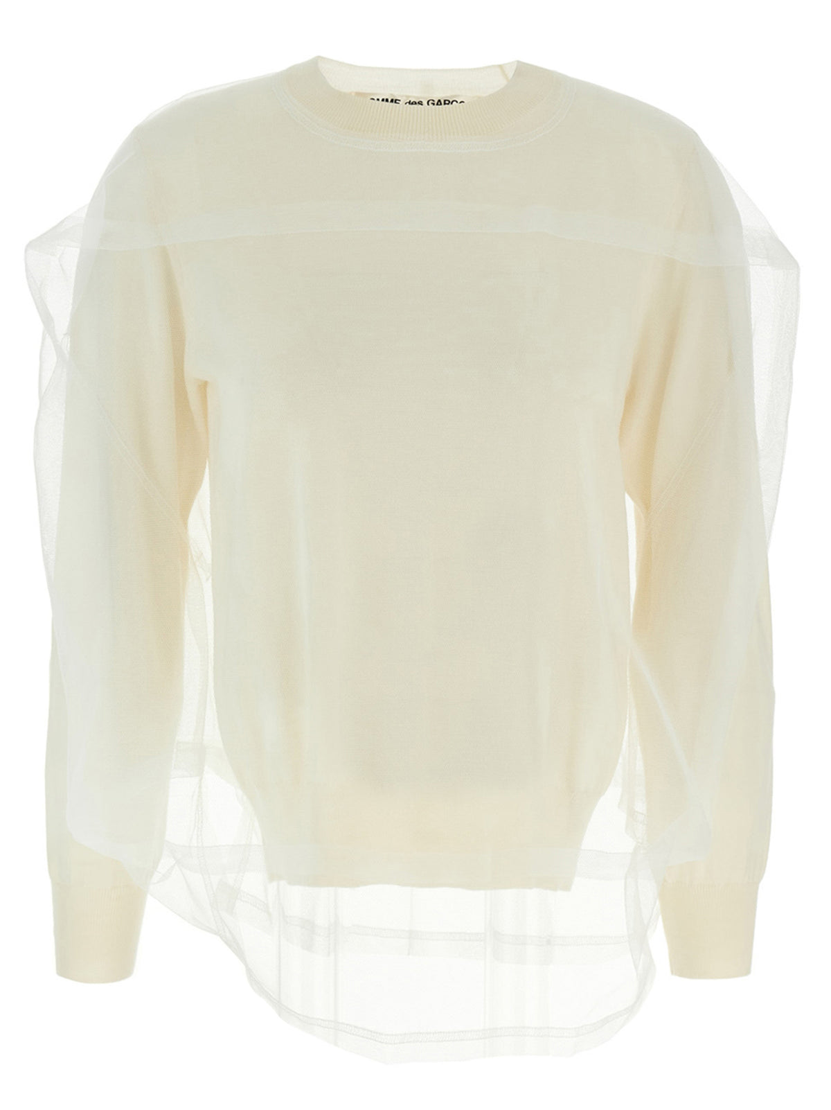 Cardigan bianco in lana Comme Des Garçons