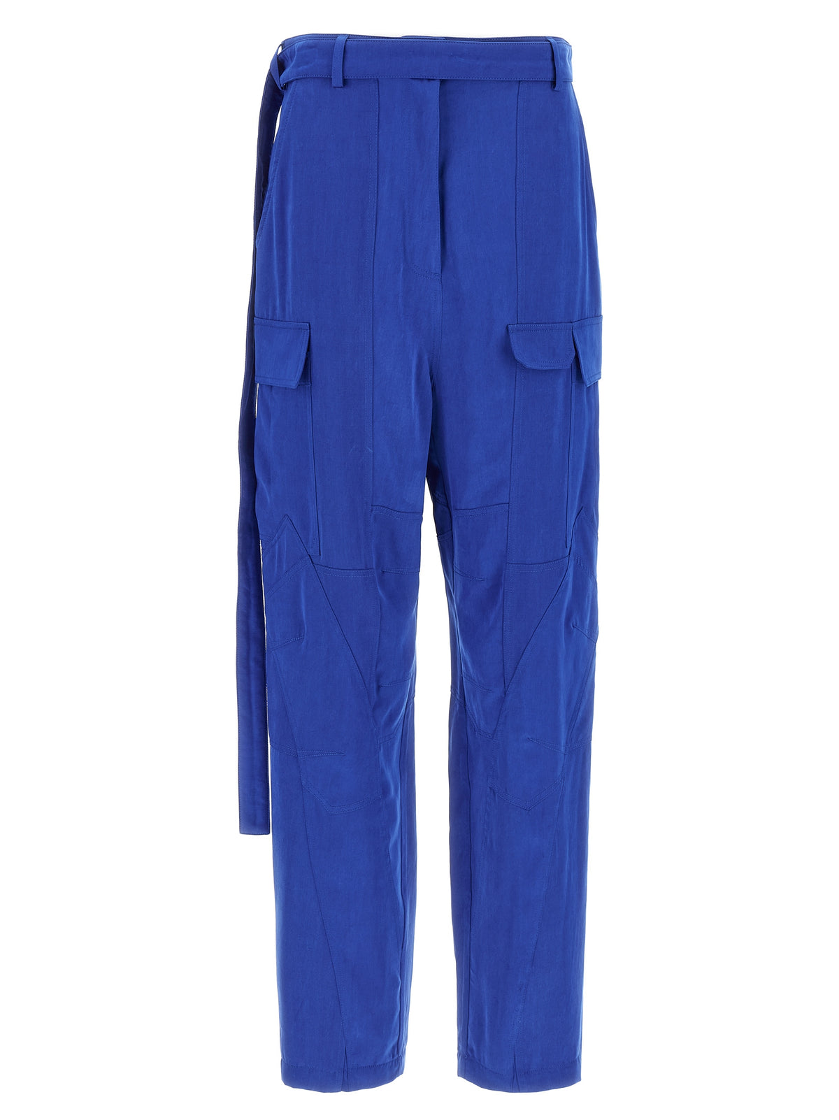 Pantaloni cargo Ferragamo in lyocell blu