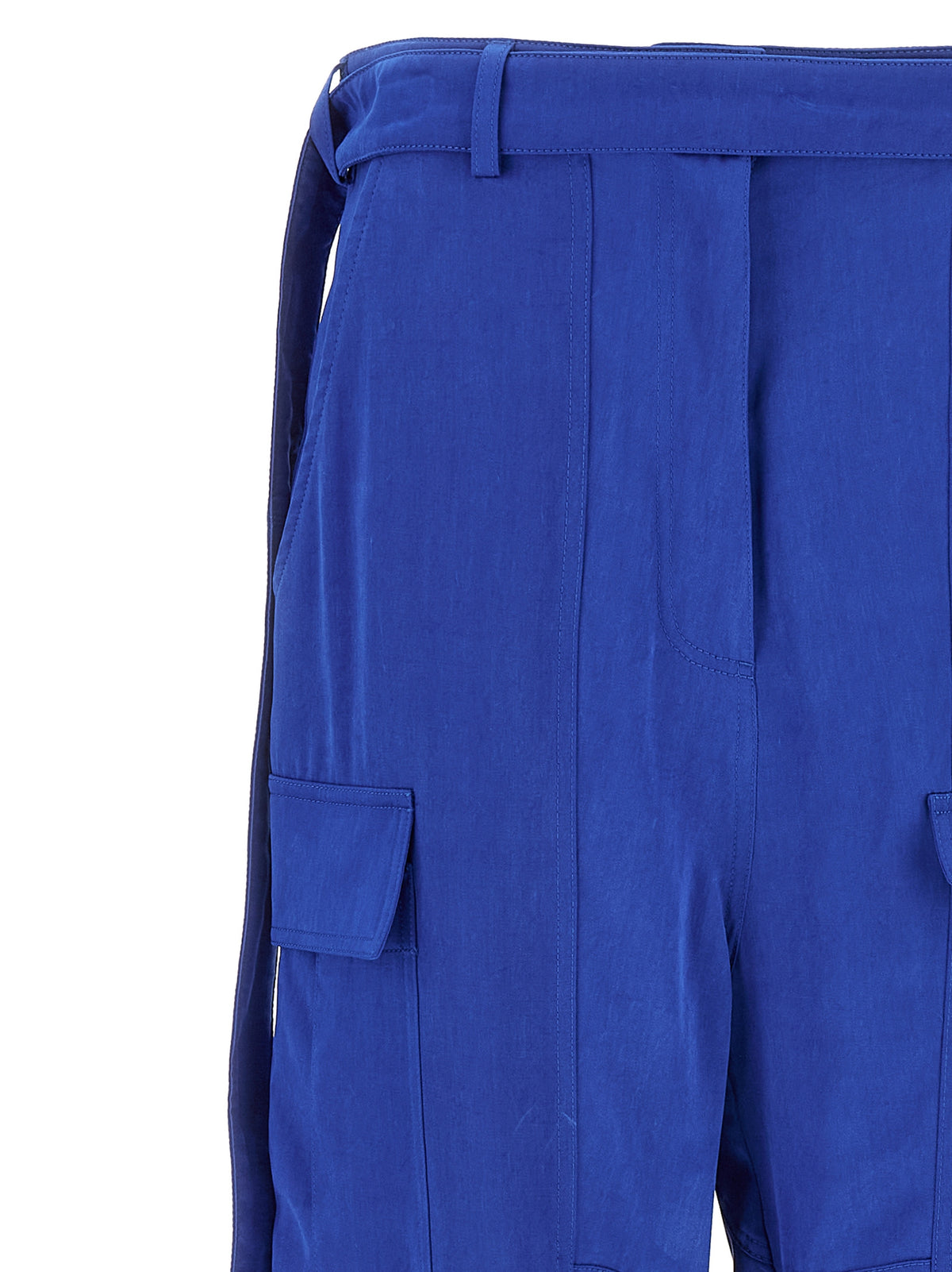 Pantaloni cargo Ferragamo in lyocell blu