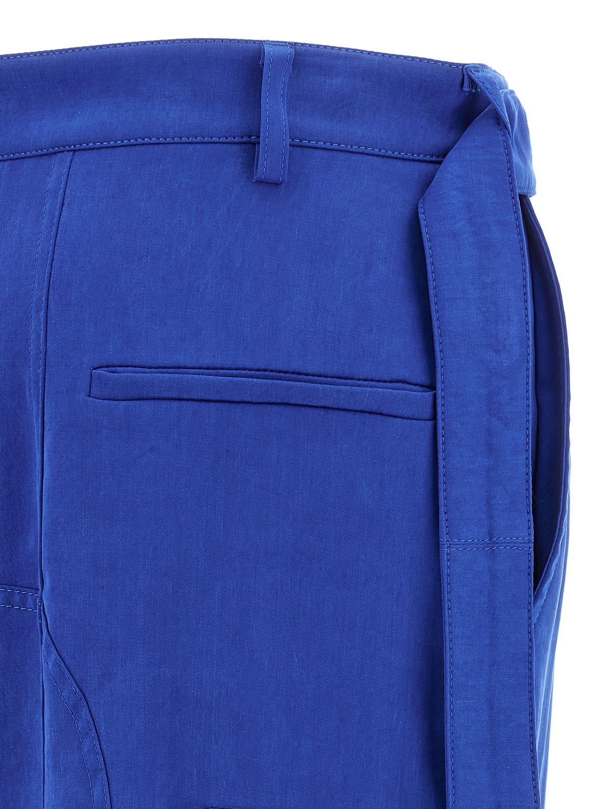 Pantaloni cargo Ferragamo in lyocell blu