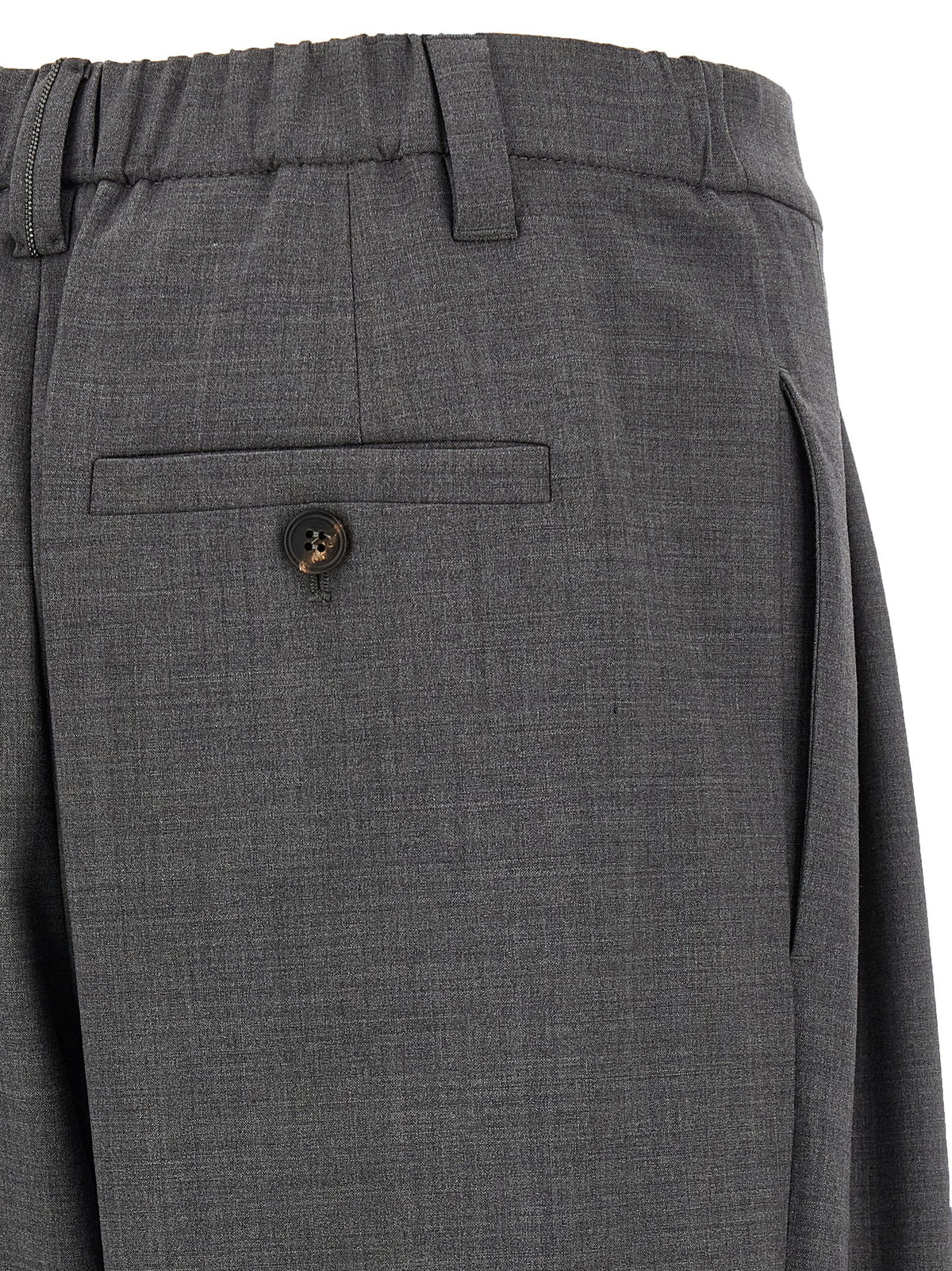 Pantaloni casual Brunello Cucinelli in lana vergine grigia