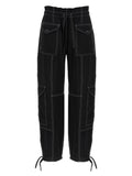 Pantaloni casual Ganni in viscosa nera