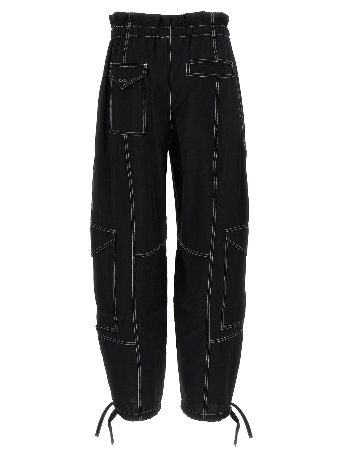 Pantaloni casual Ganni in viscosa nera