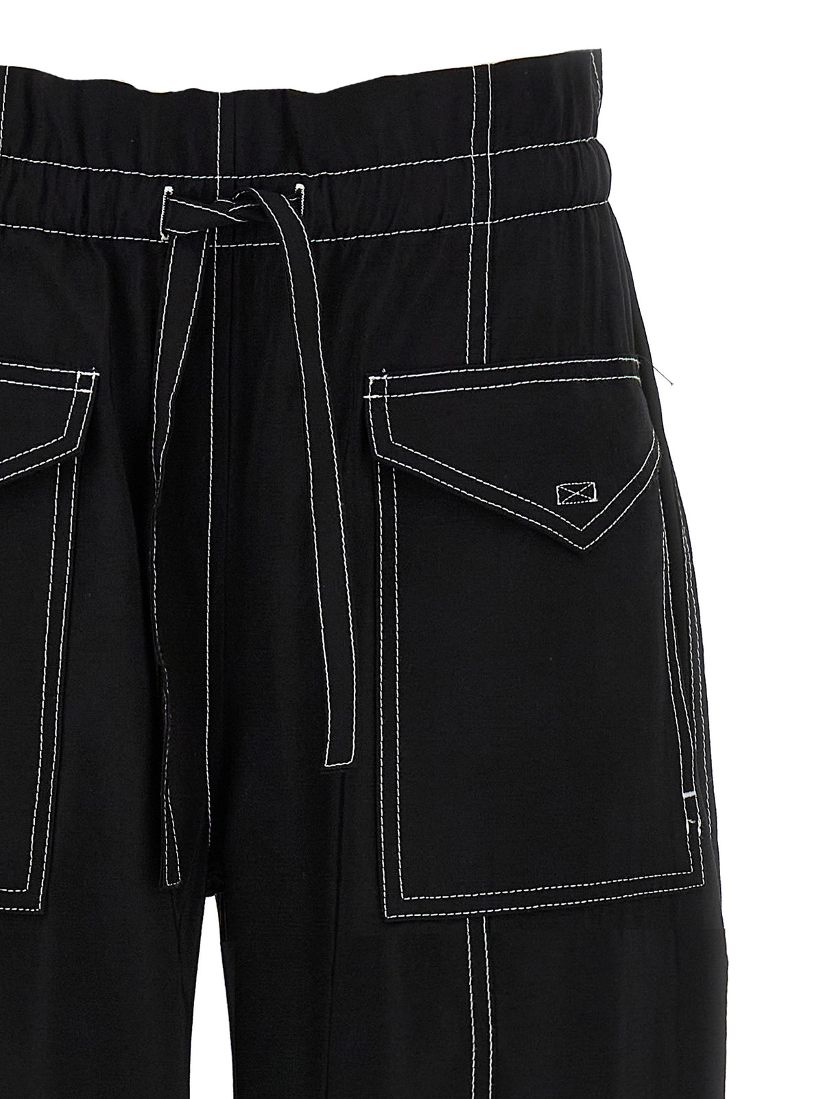 Pantaloni casual Ganni in viscosa nera