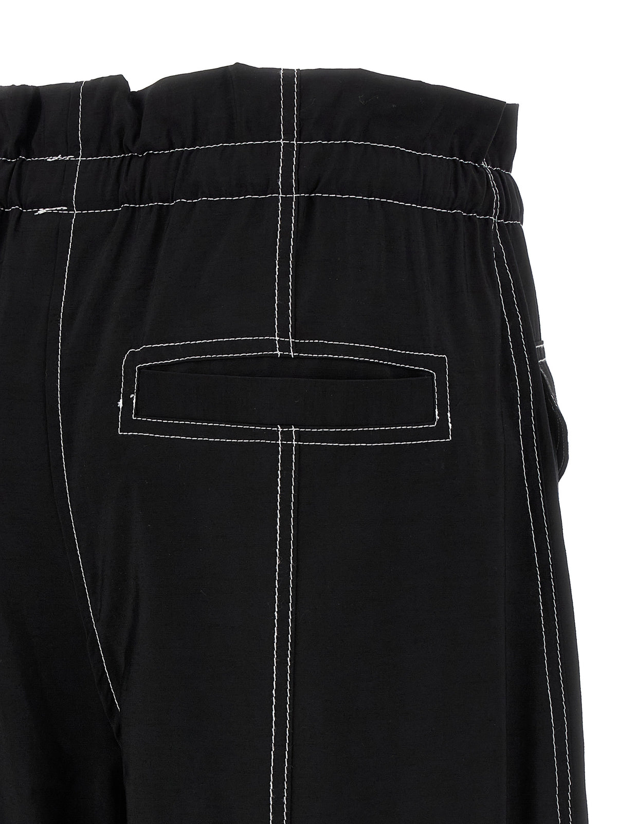 Pantaloni casual Ganni in viscosa nera