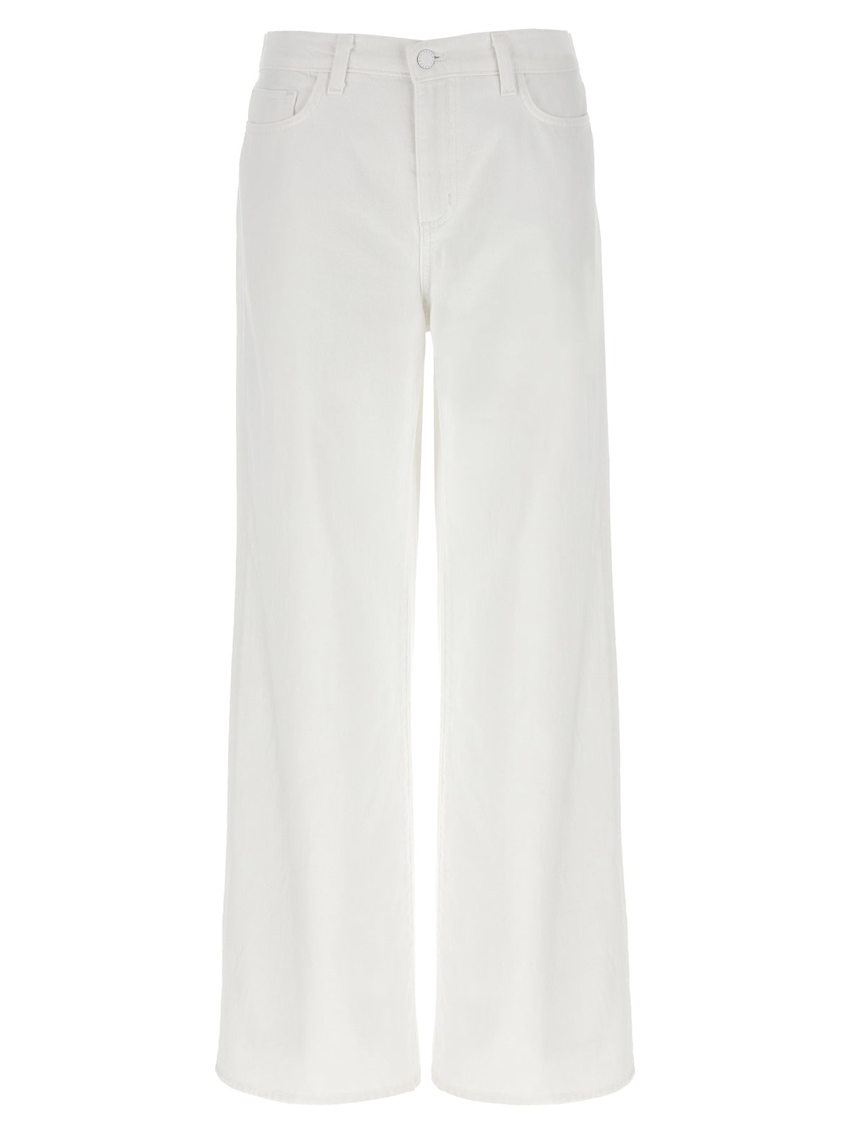 L'Agence Jeans a vita alta in cotone bianco