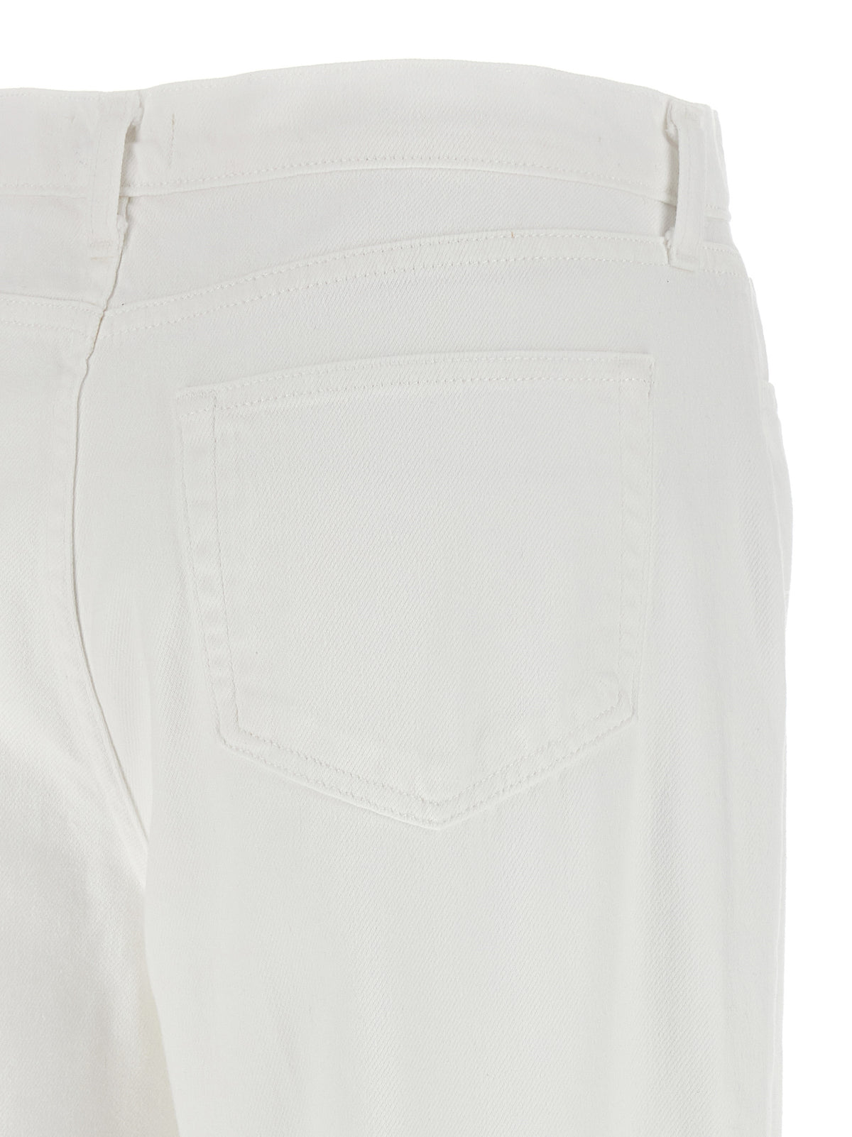 L'Agence Jeans a vita alta in cotone bianco