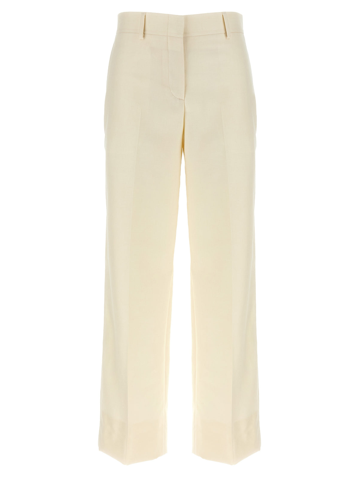 Pantaloni eleganti Brioni in lana bianca