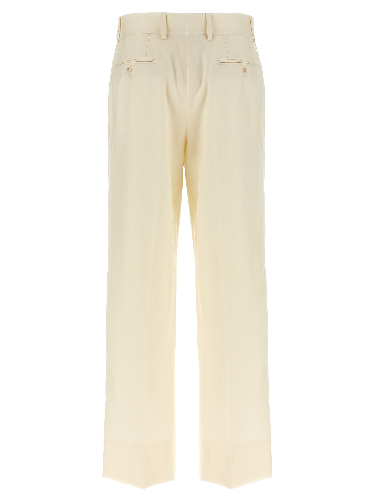 Pantaloni eleganti Brioni in lana bianca