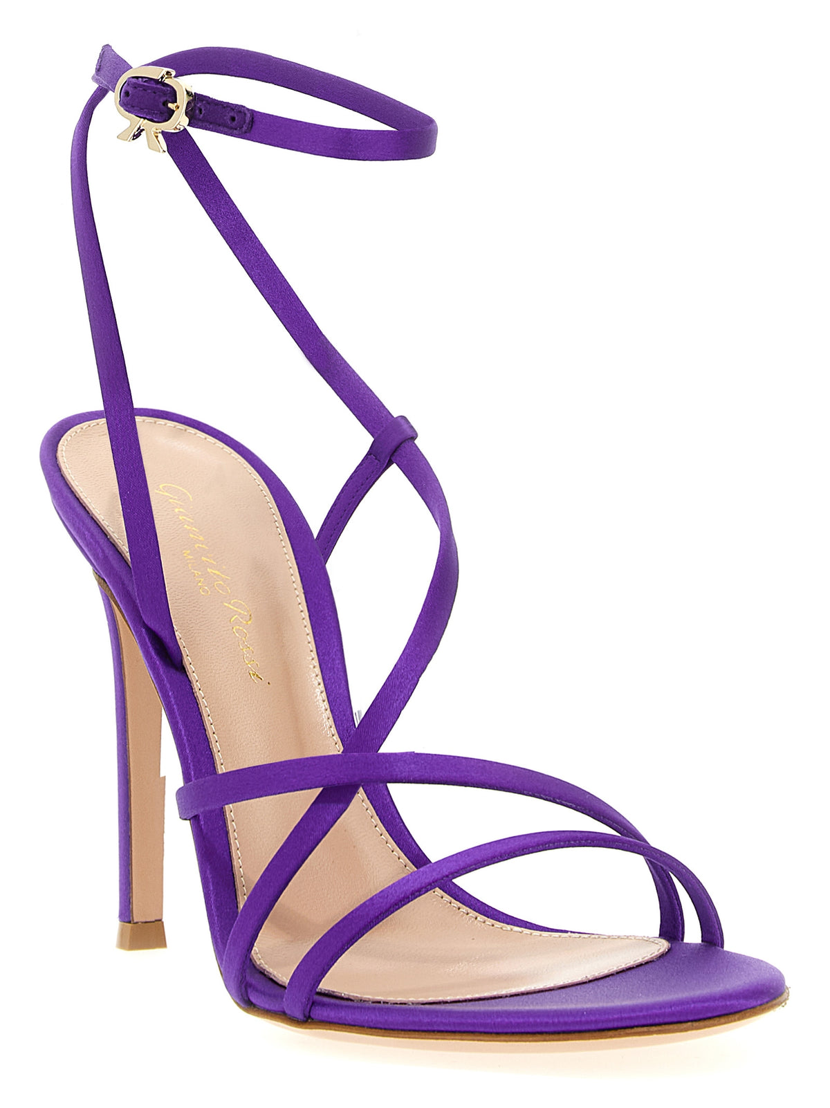 Sandali Gianvito Rossi con tacco a spillo in tessuto viola