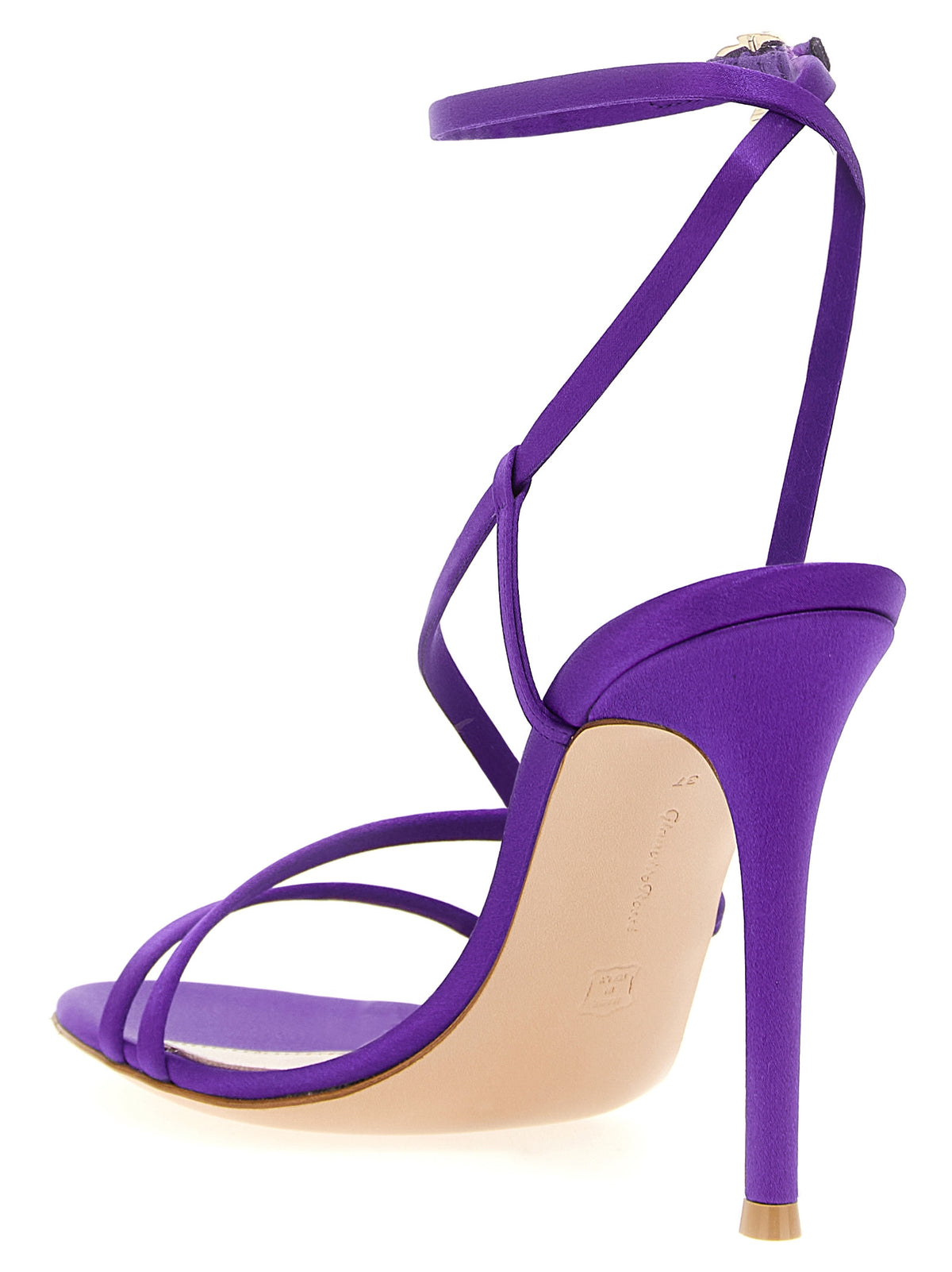 Sandali Gianvito Rossi con tacco a spillo in tessuto viola