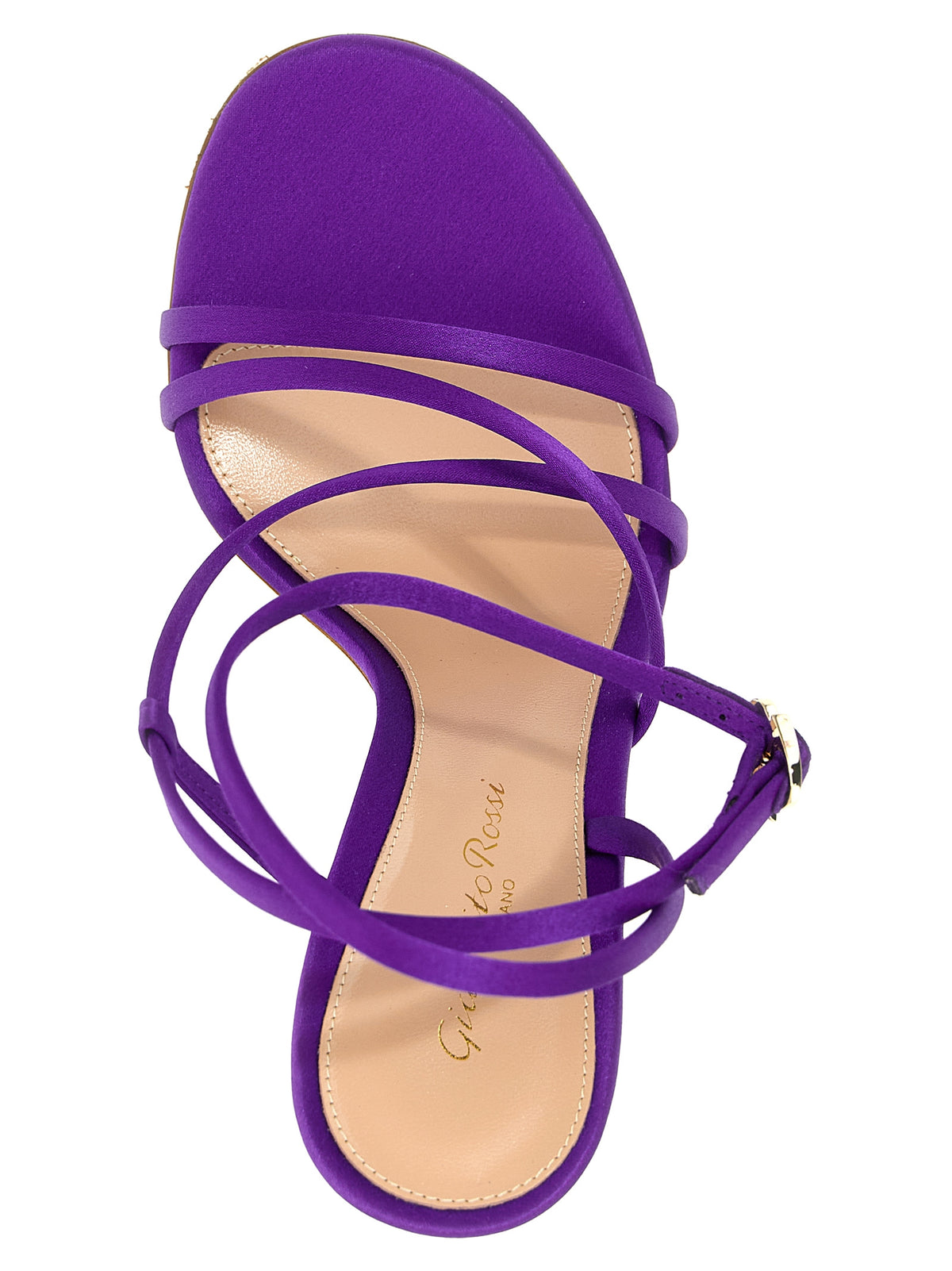 Sandali Gianvito Rossi con tacco a spillo in tessuto viola