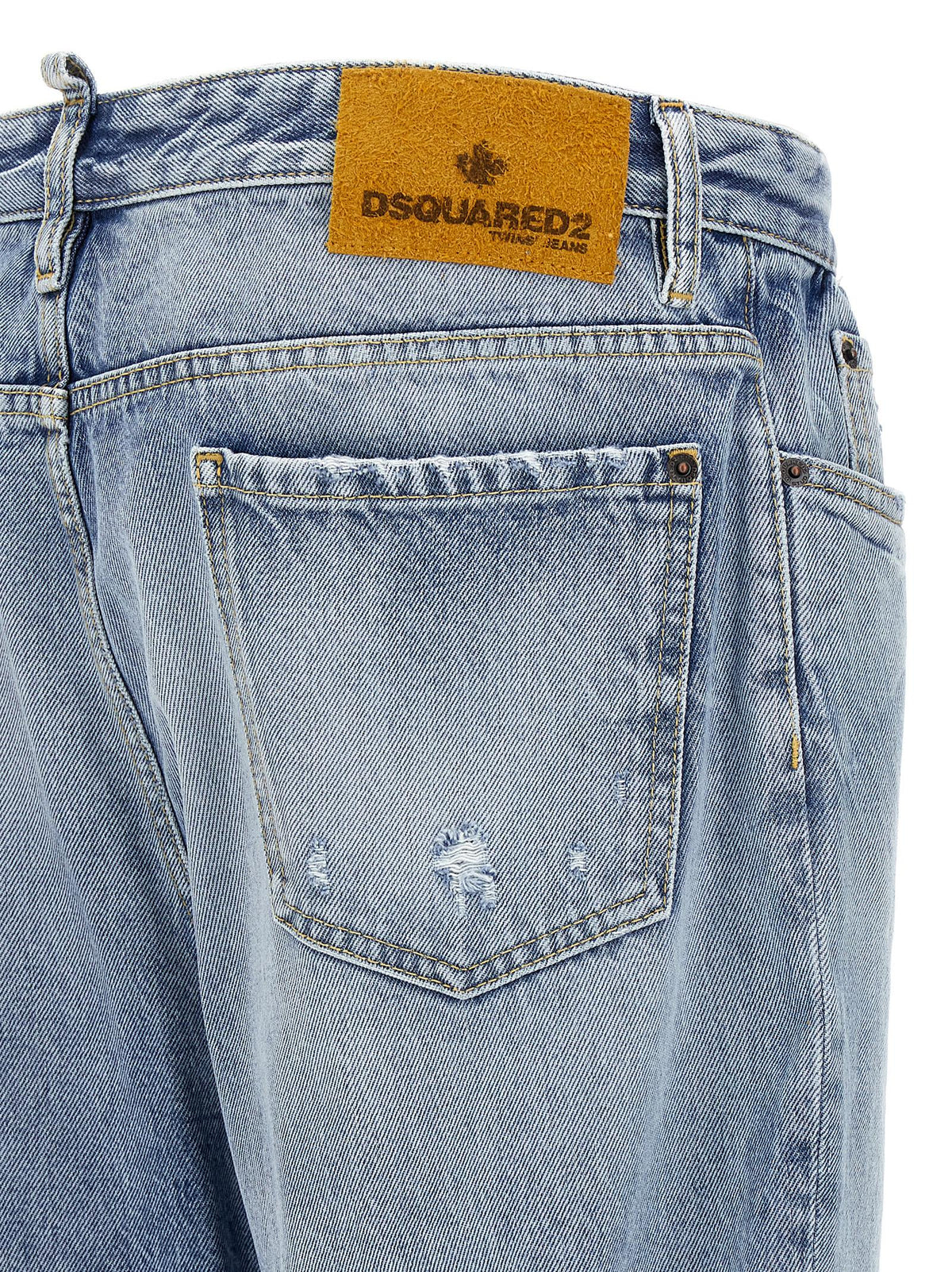 Jeans Dsquared² in cotone blu dal taglio rilassato